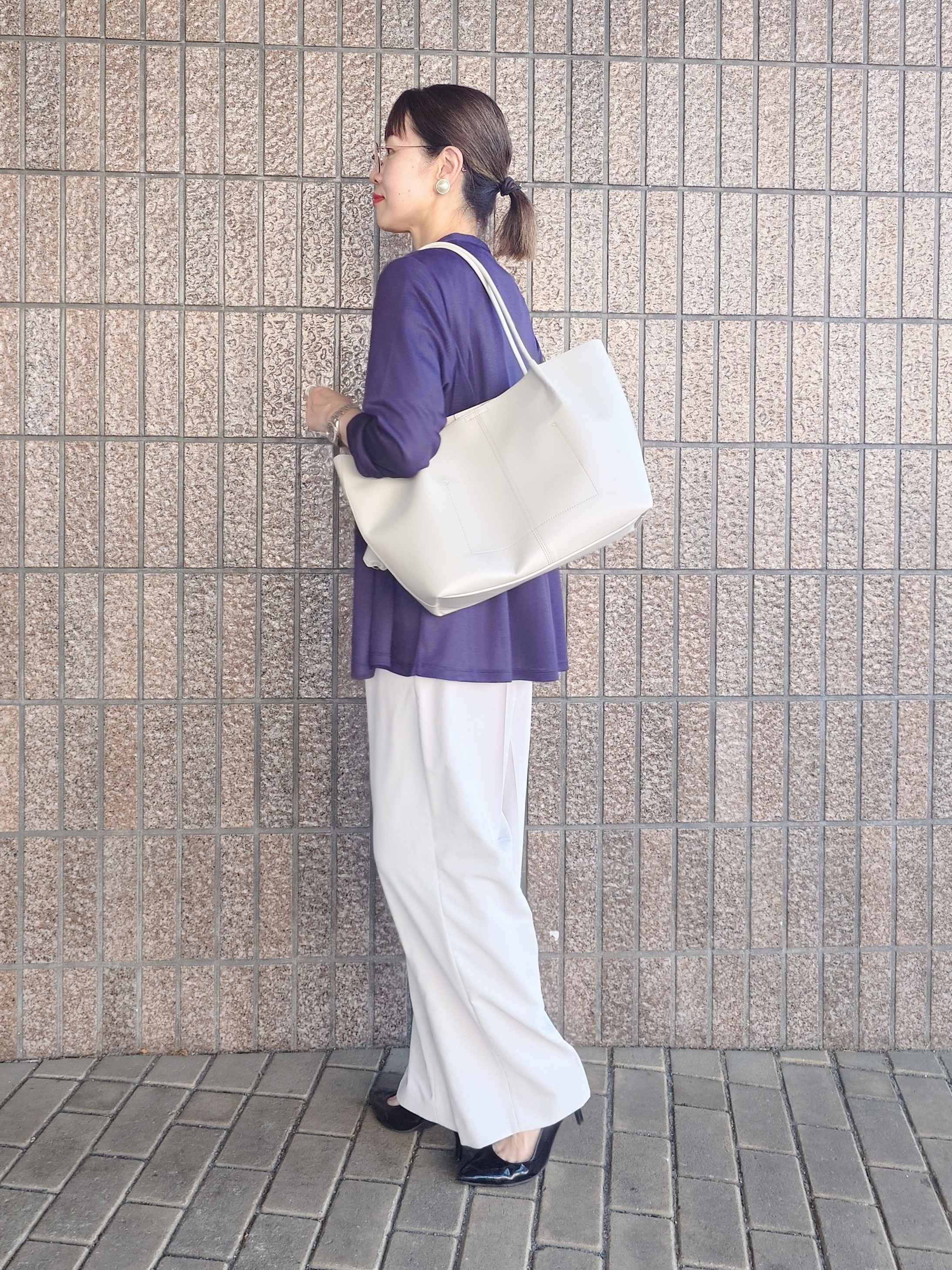 MUTSUKOさんの「UNTITLED｜【接触冷感/UVカット/遮熱機能】フライスジャージカーディガン」を使ったコーディネート