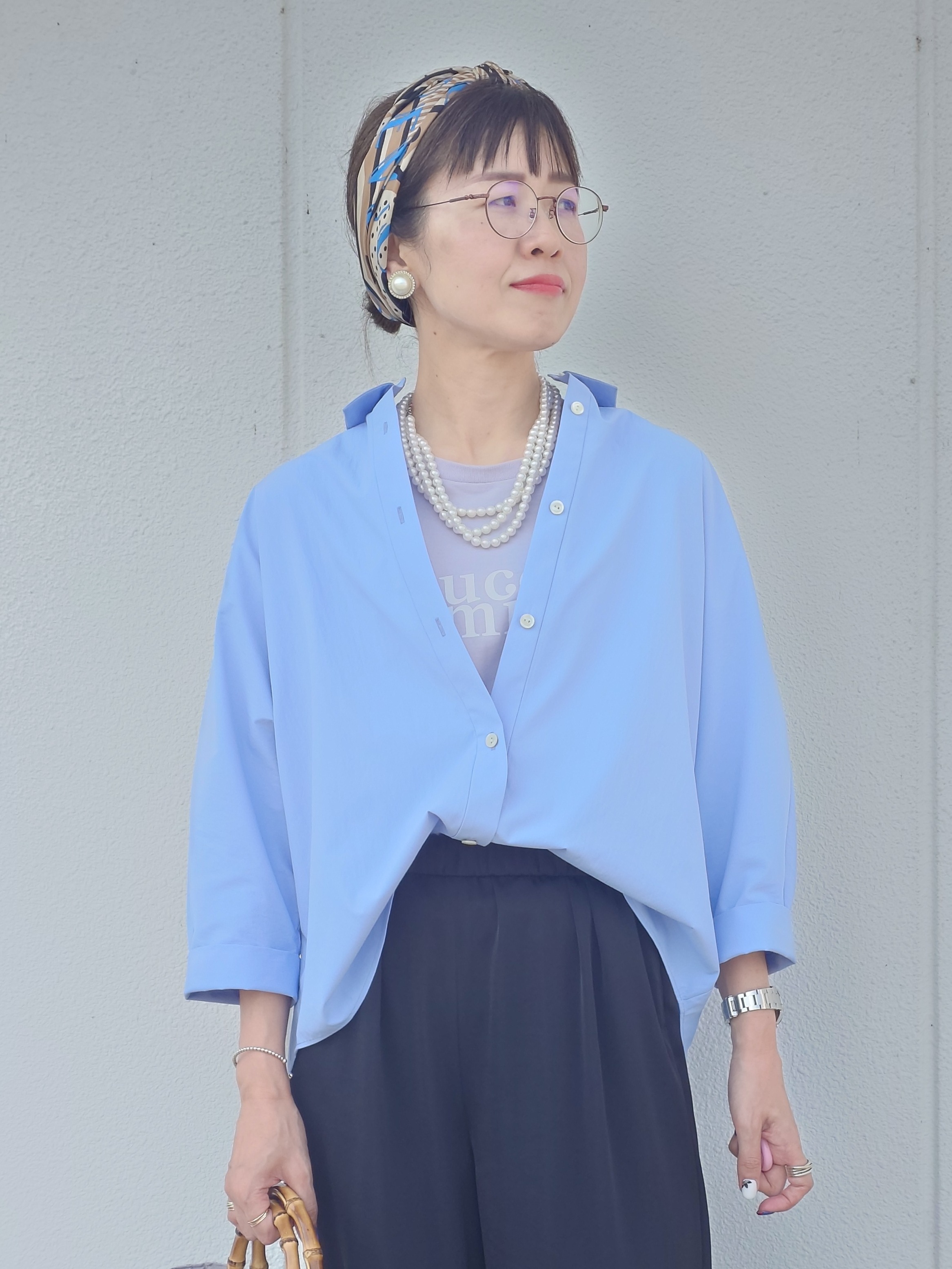 MUTSUKOさんの「UNTITLED｜【接触冷感/吸水速乾/UVカット】ドルマンスリーブシャツ」を使ったコーディネート