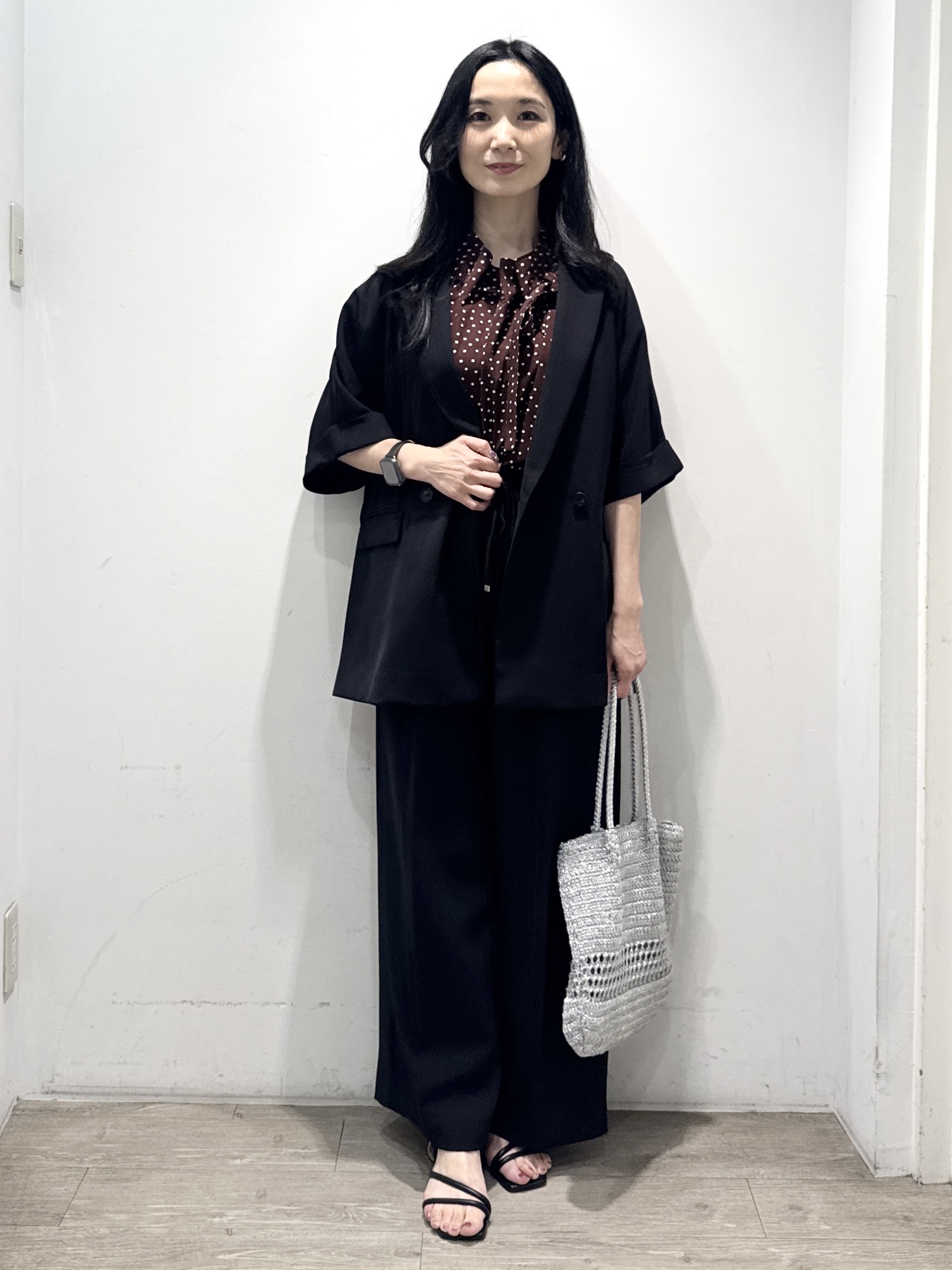 yuicciさんの「OPAQUE.CLIP｜【接触冷感／吸水速乾／防シワ】リネンライクテーラードジャケット《洗濯機OK》」を使ったコーディネート