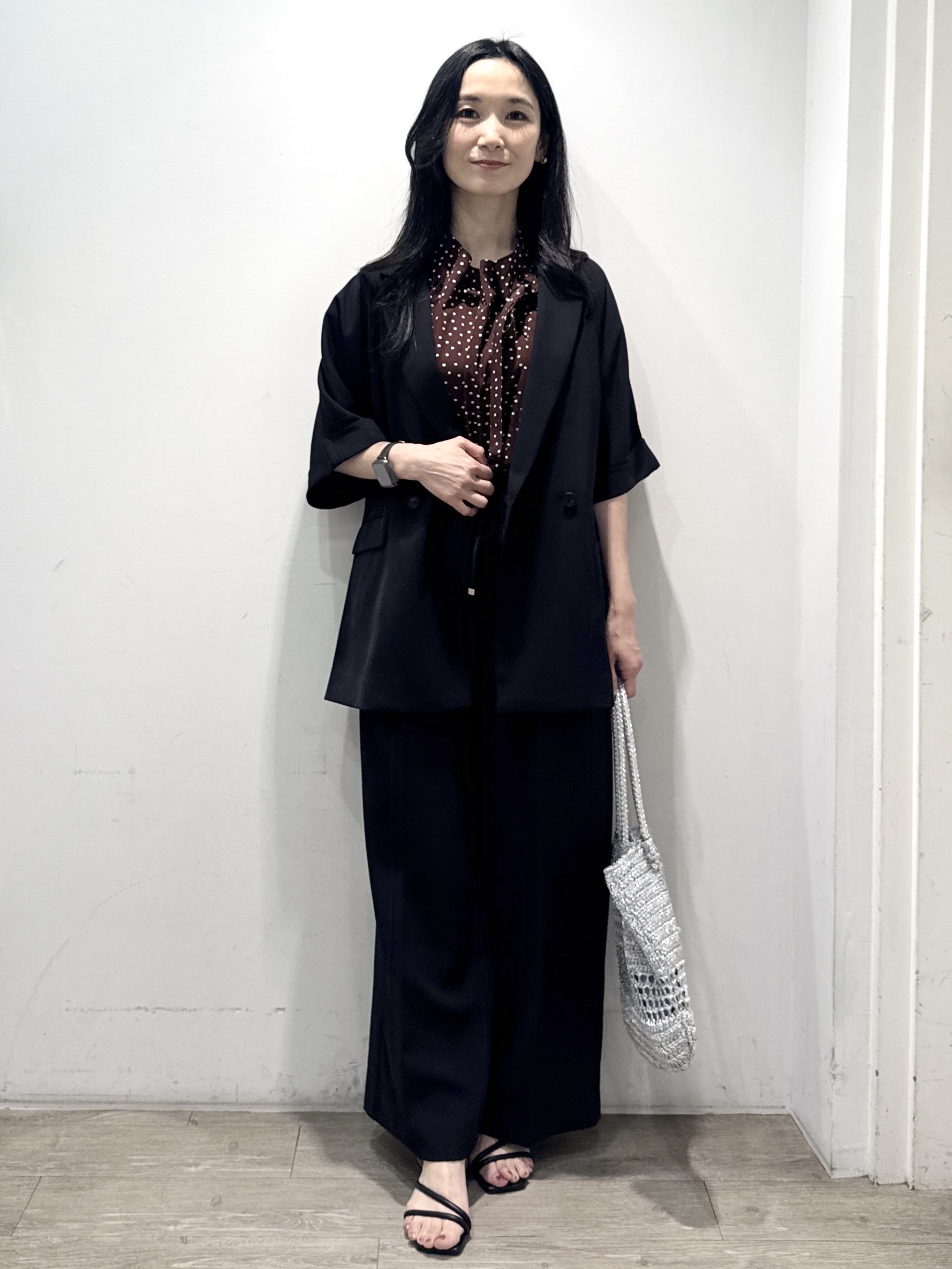yuicciさんの「OPAQUE.CLIP｜【接触冷感／吸水速乾／防シワ】リネンライクテーラードジャケット《洗濯機OK》」を使ったコーディネート