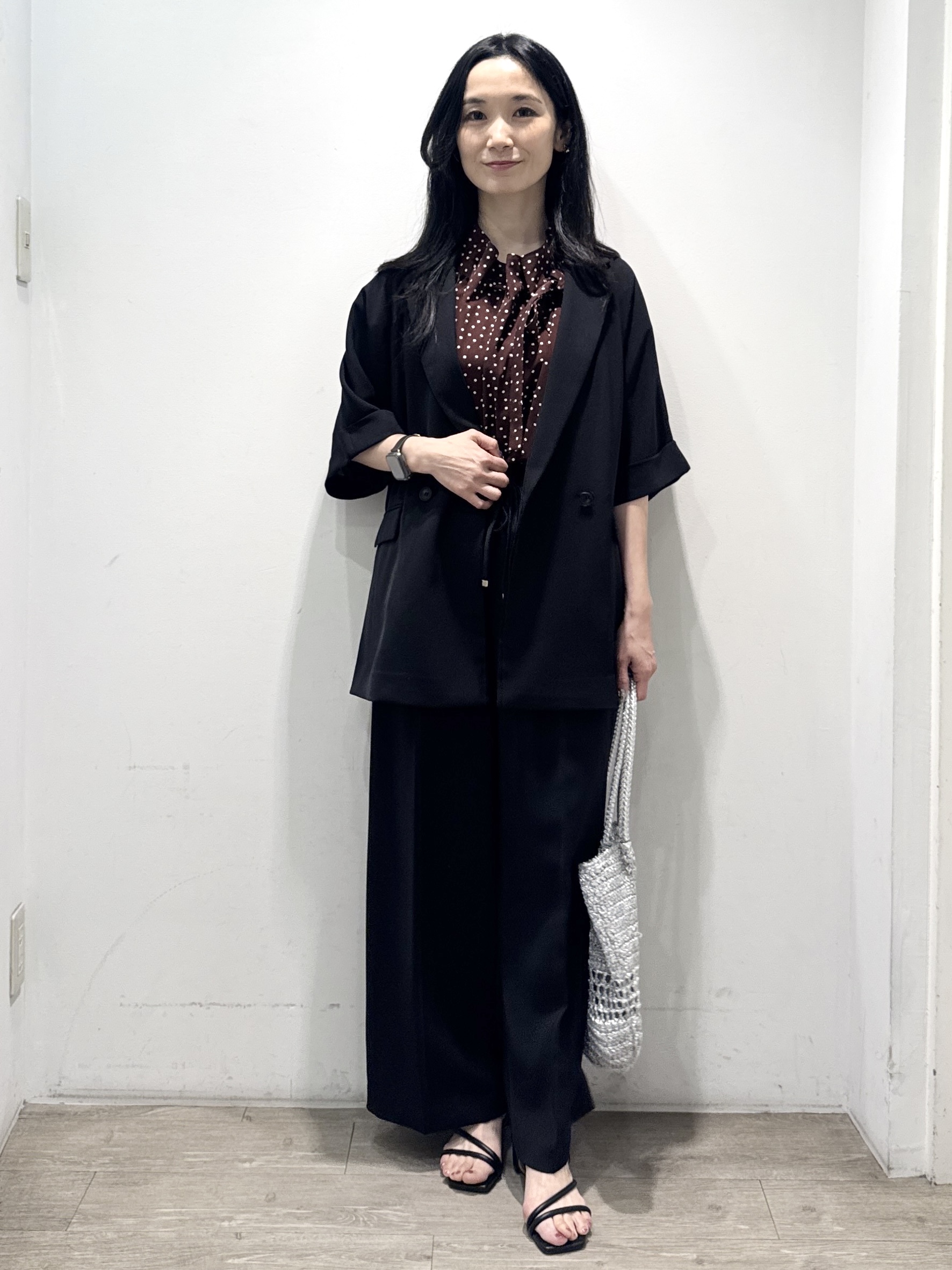 yuicciさんの「OPAQUE.CLIP｜【接触冷感／吸水速乾／防シワ】リネンライクテーラードジャケット《洗濯機OK》」を使ったコーディネート