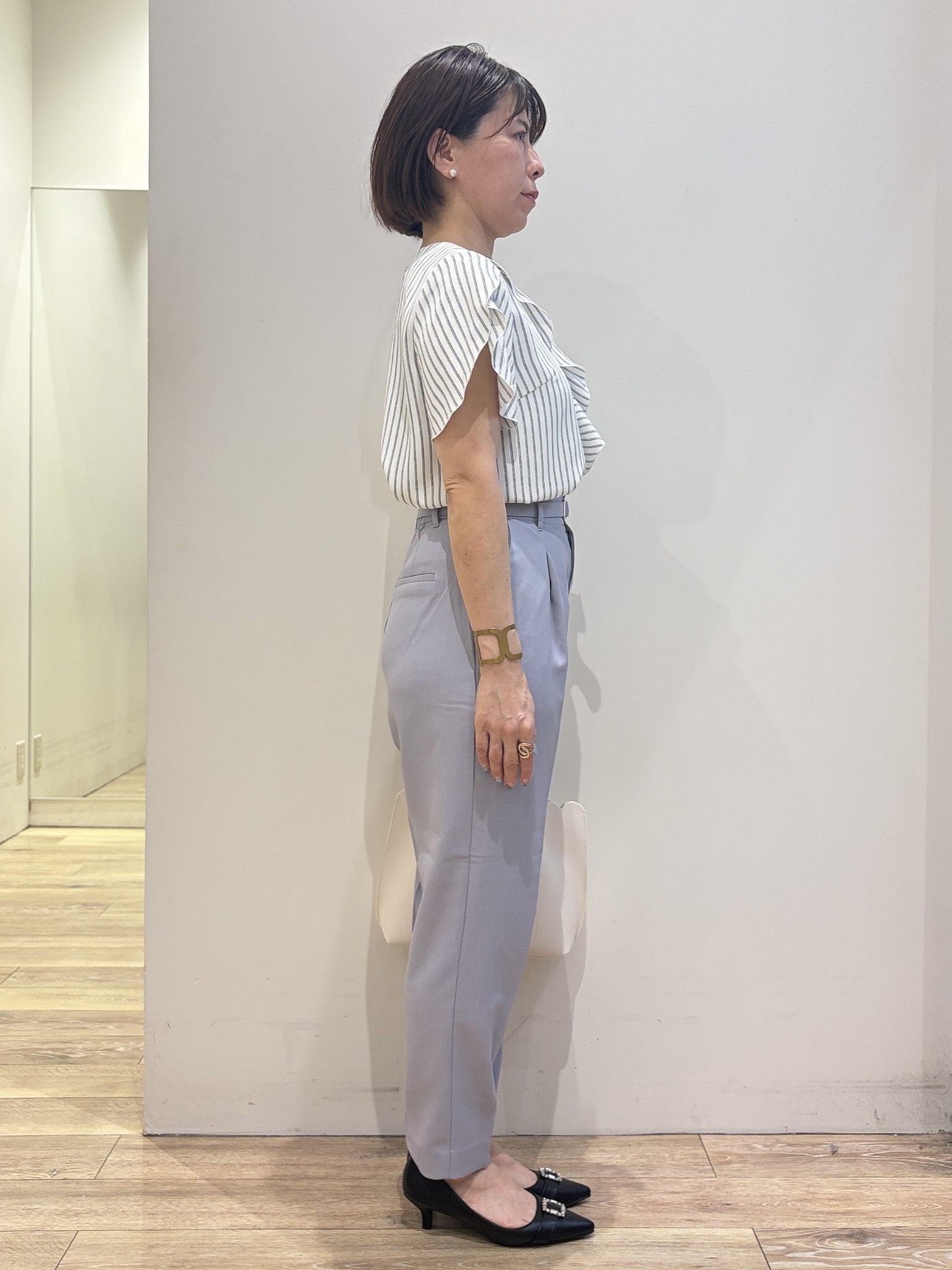 YUKOさんの「index｜【接触冷感／防シワ】ひんやり7分袖テーラードジャケット《洗濯機OK》」を使ったコーディネート