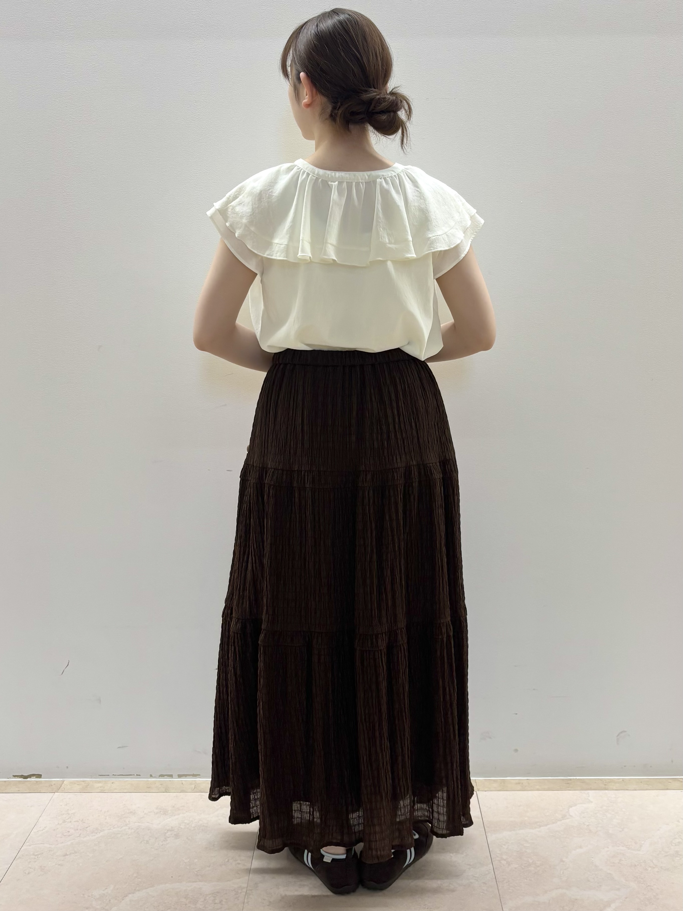 Satoさんの「Reflect｜【通気性あり／涼しい／マシンウォッシャブル】フリルブラウス」を使ったコーディネート
