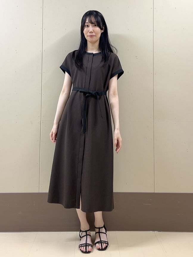 sechiさんの「UNTITLED｜【接触冷感/UVカット/イージーケア】配色ラインワンピース」を使ったコーディネート