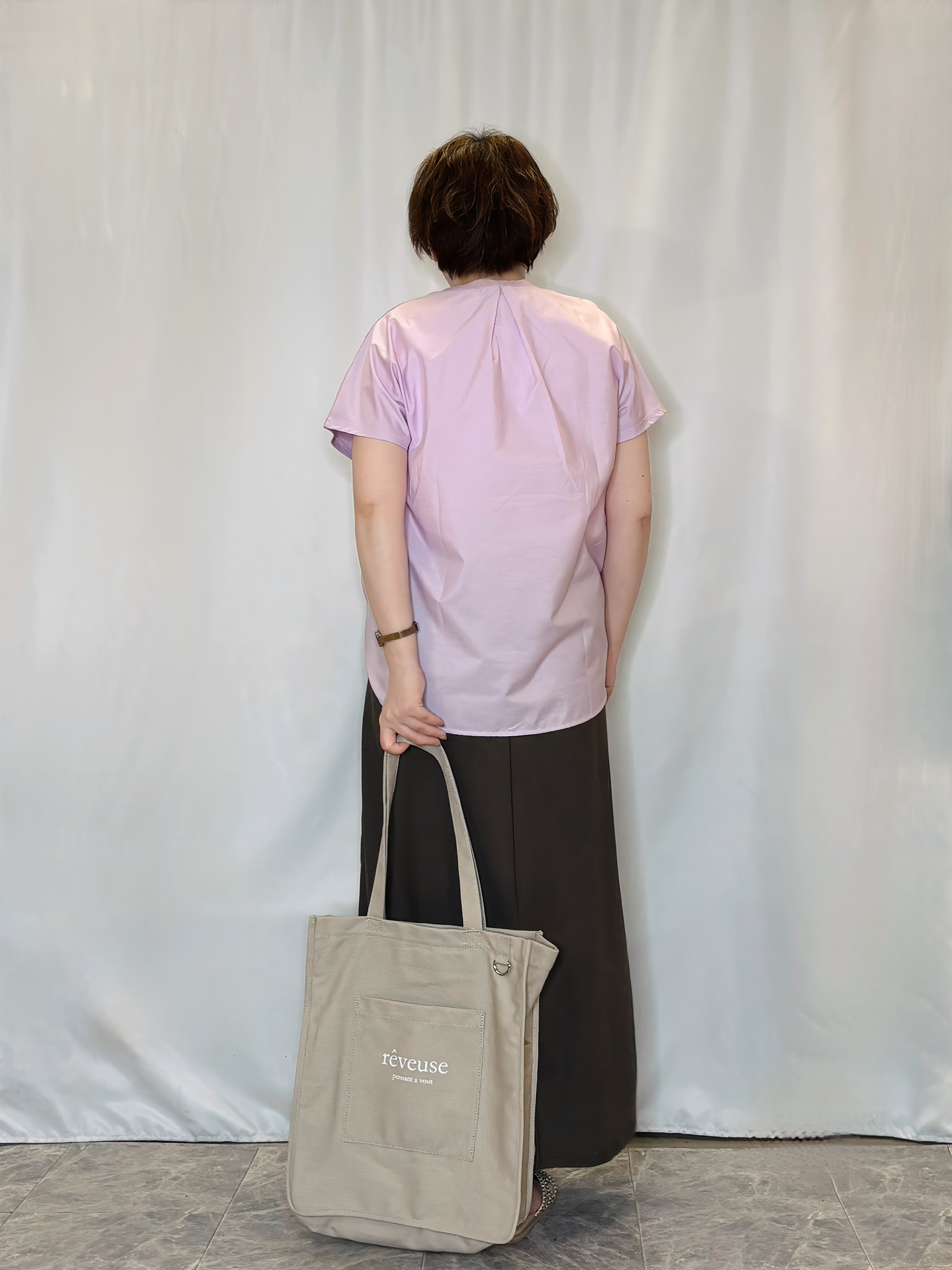 たみさんの「SHOO･LA･RUE｜【体型カバー/S-LL】インせず着られる 前後素材切替Tシャツ」を使ったコーディネート