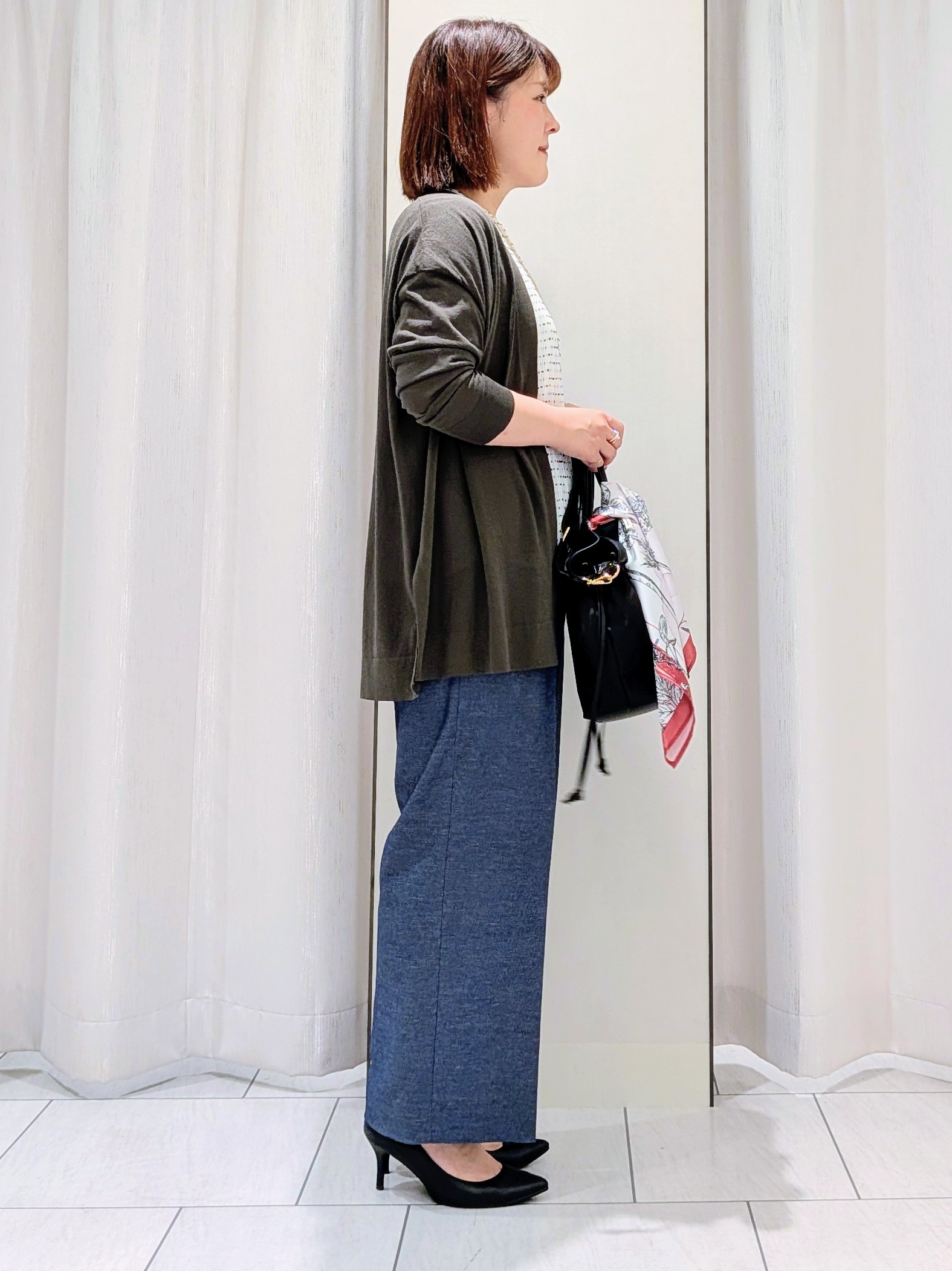 Onumaさんの「UNTITLED｜【1枚で着映える】ドットジャガードブラウス」を使ったコーディネート