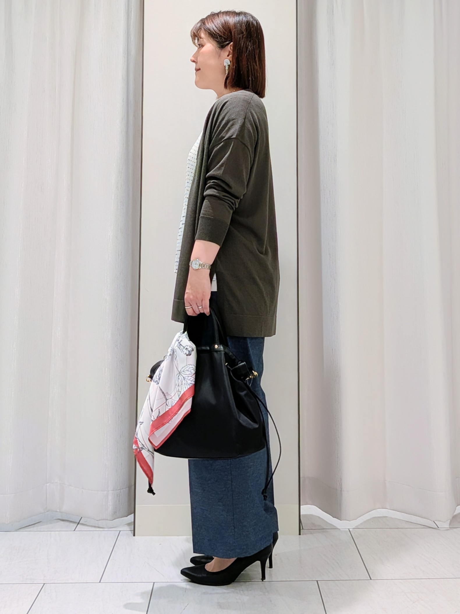 Onumaさんの「UNTITLED｜【1枚で着映える】ドットジャガードブラウス」を使ったコーディネート