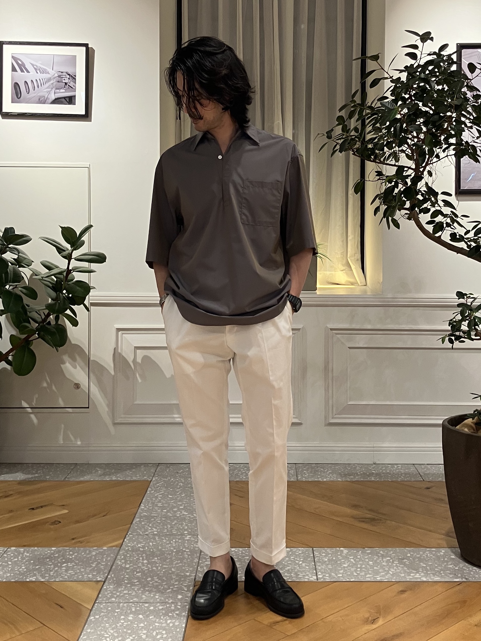 junyaさんの「DRESSTERIOR｜◆イージーケア プルオーバーシャツ」を使ったコーディネート