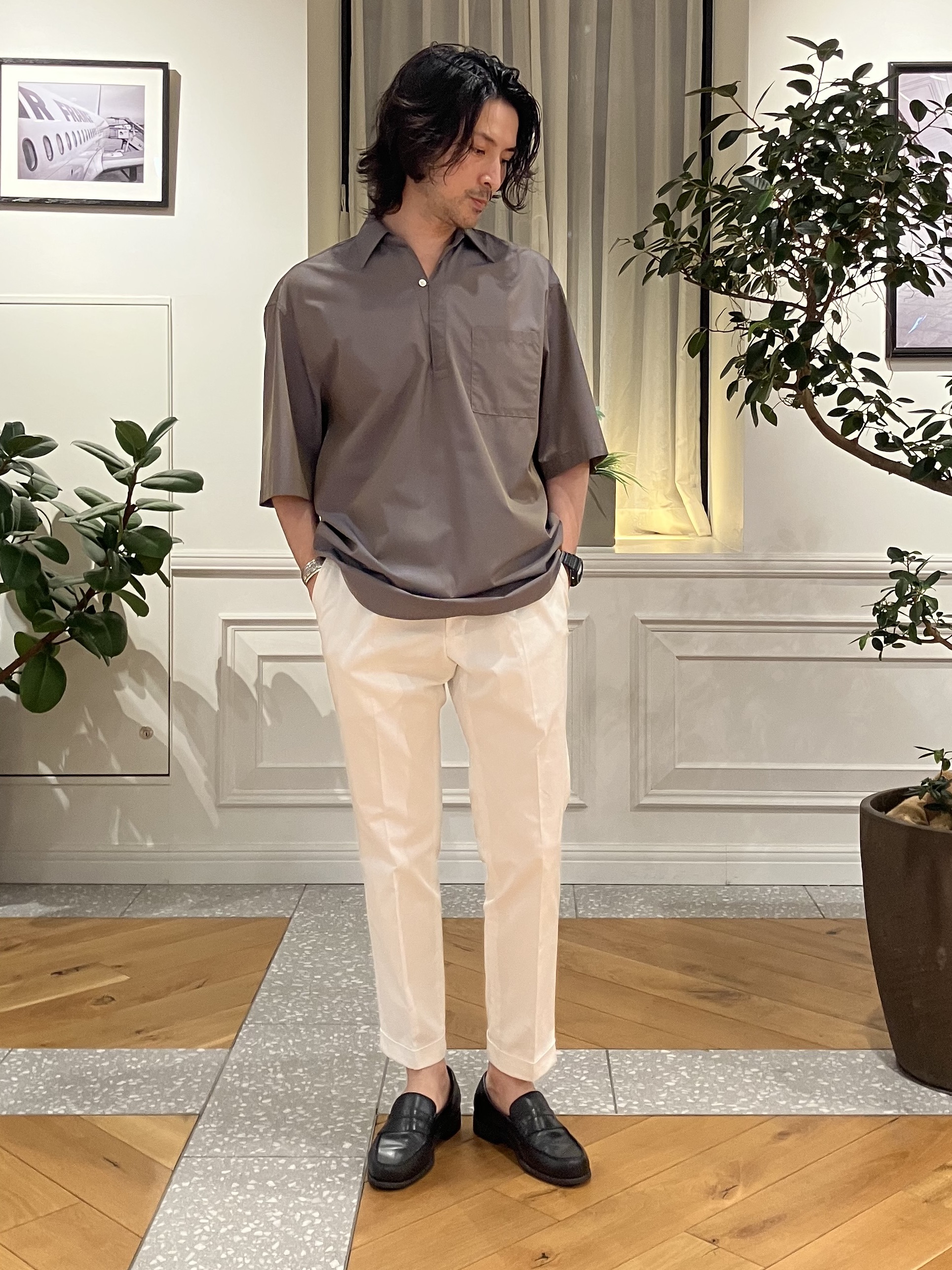 junyaさんの「DRESSTERIOR｜◆イージーケア プルオーバーシャツ」を使ったコーディネート