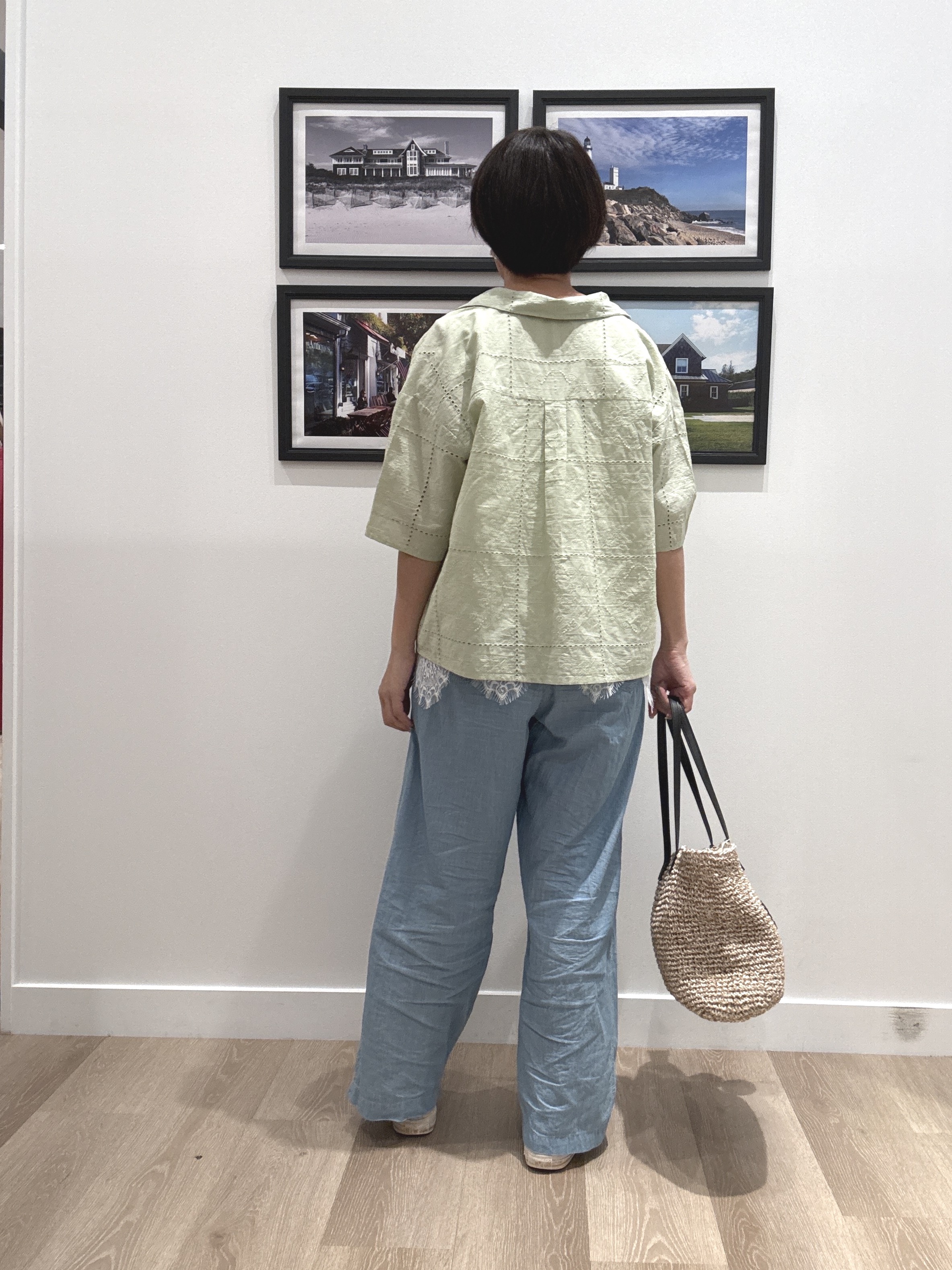 Naoさんの「Dessin｜【セットアップ可/洗える】刺繍スクエアレースシャツ」を使ったコーディネート