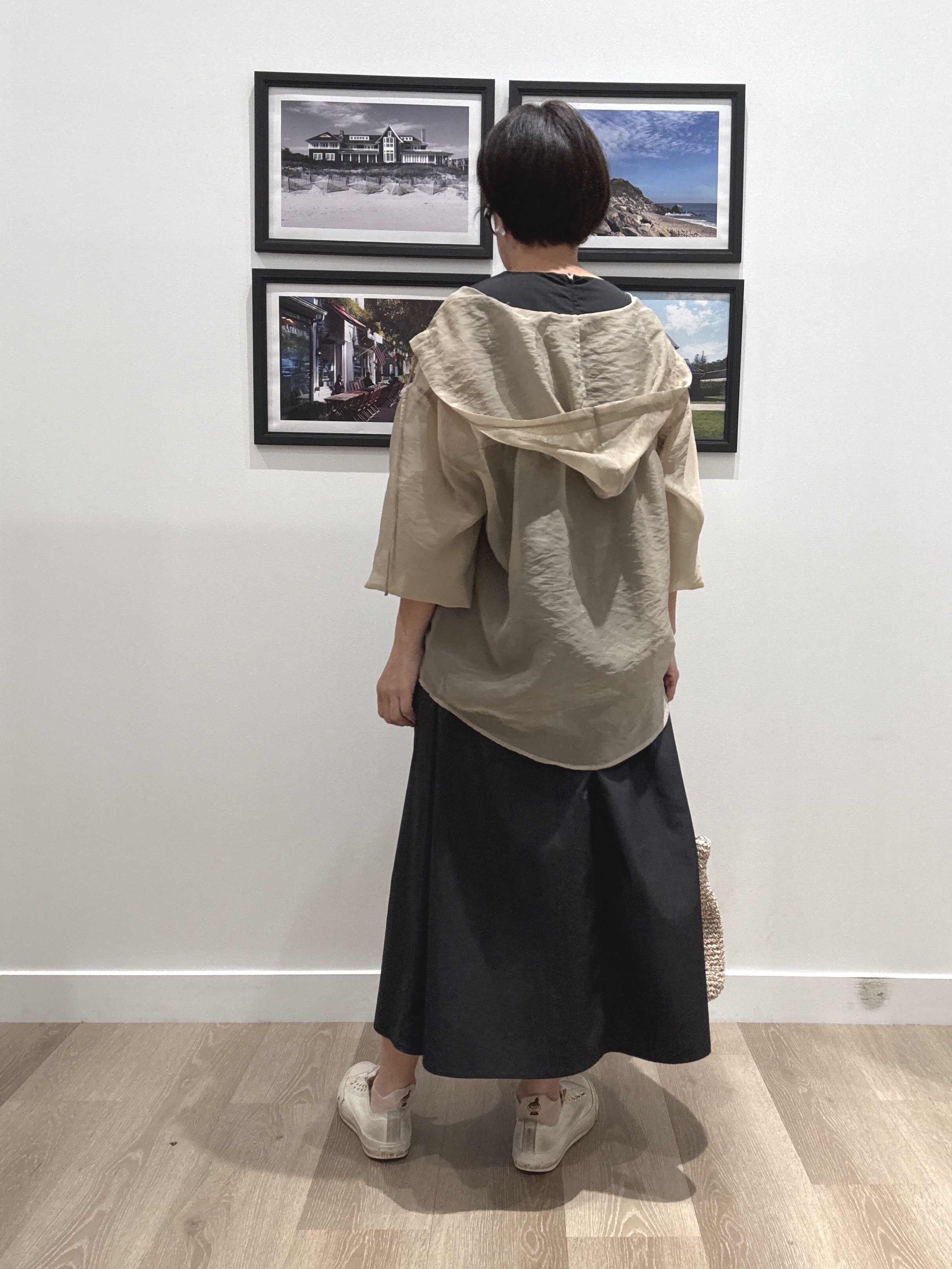 Naoさんの「Dessin｜【洗える】エアリーシアーフードシャツ」を使ったコーディネート
