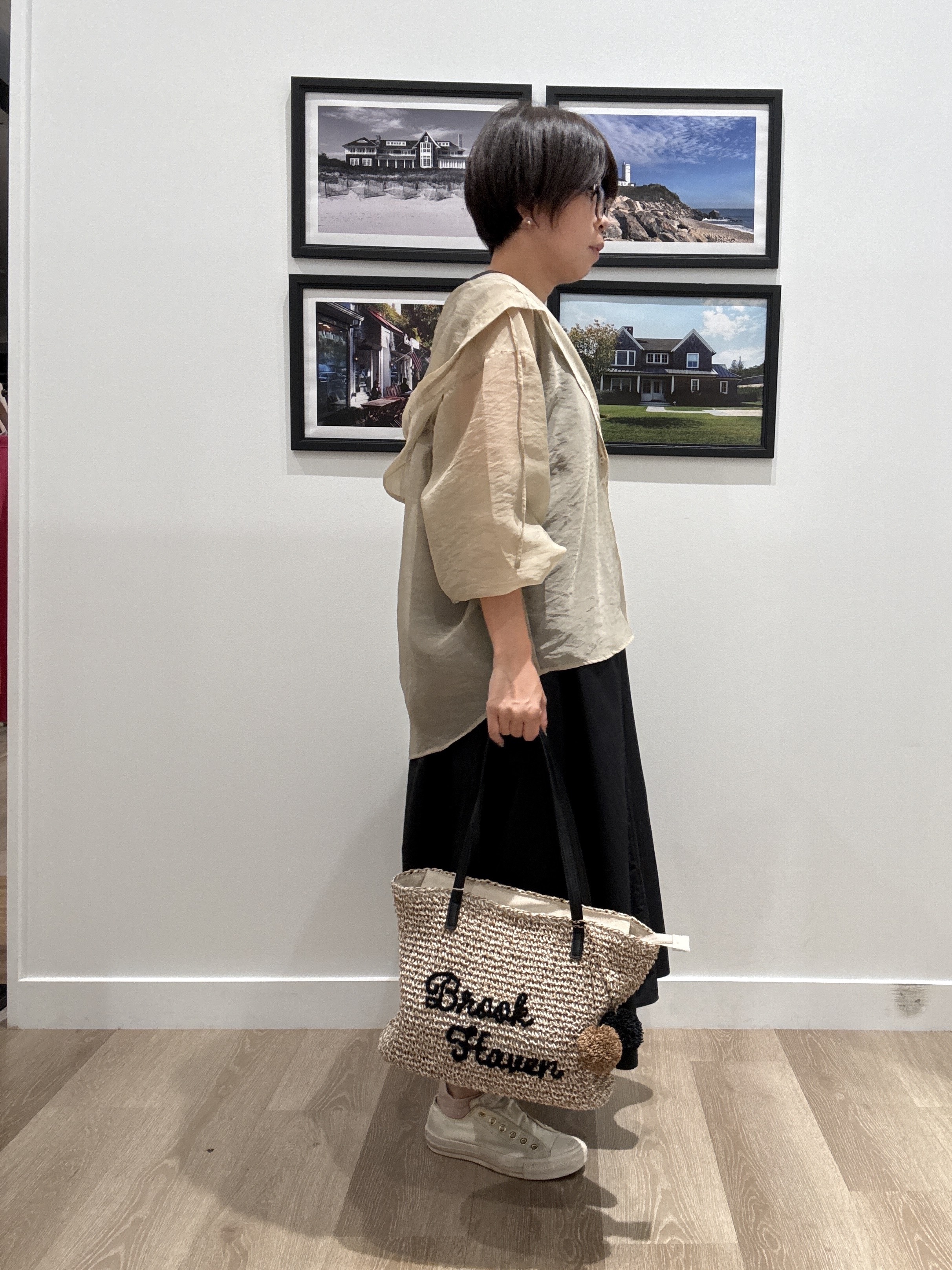 Naoさんの「Dessin｜【洗える】エアリーシアーフードシャツ」を使ったコーディネート