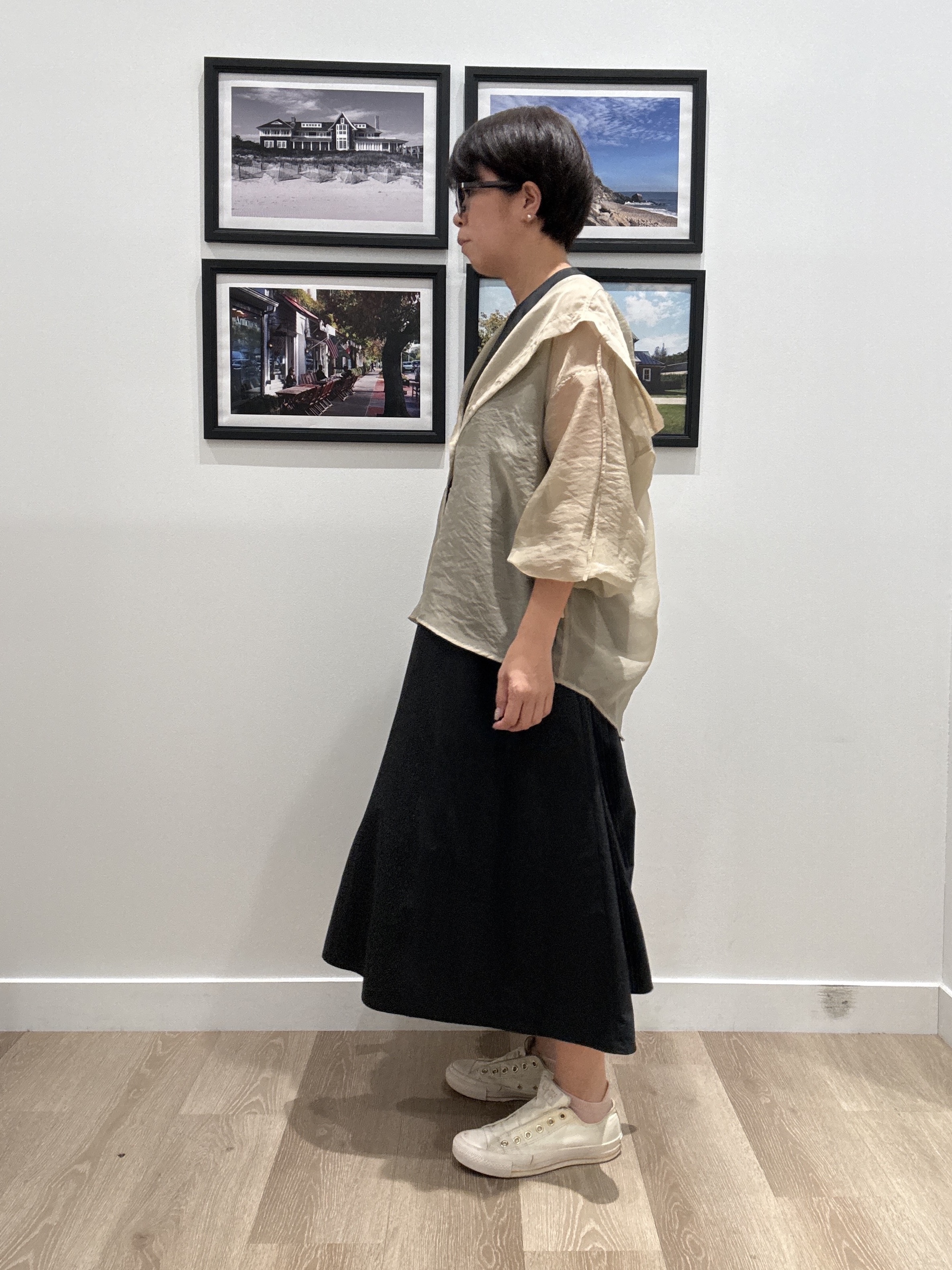 Naoさんの「Dessin｜【洗える】エアリーシアーフードシャツ」を使ったコーディネート