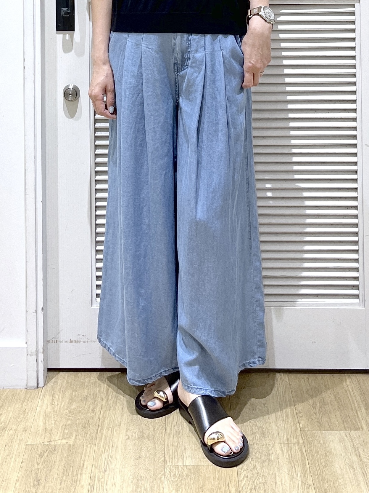 Miyazakiさんの「Dessin｜【9色展開/接触冷感/UVカット】ドライタッチサマーニットT」を使ったコーディネート
