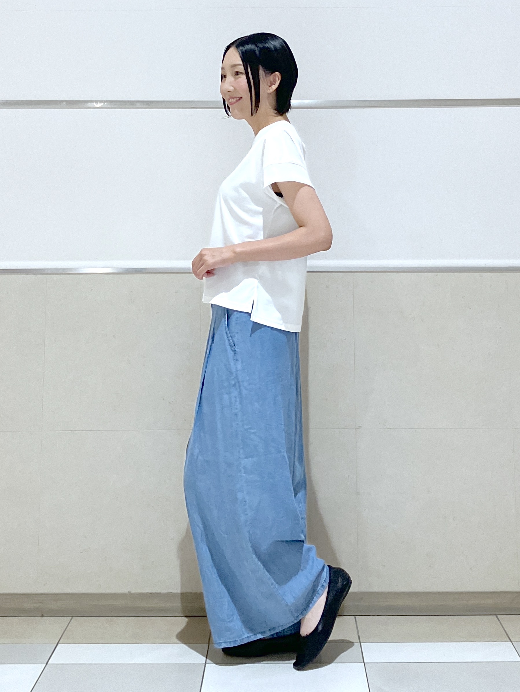 eriko さんの「Dessin｜【UVカット/接触冷感】美光沢カットソー」を使ったコーディネート