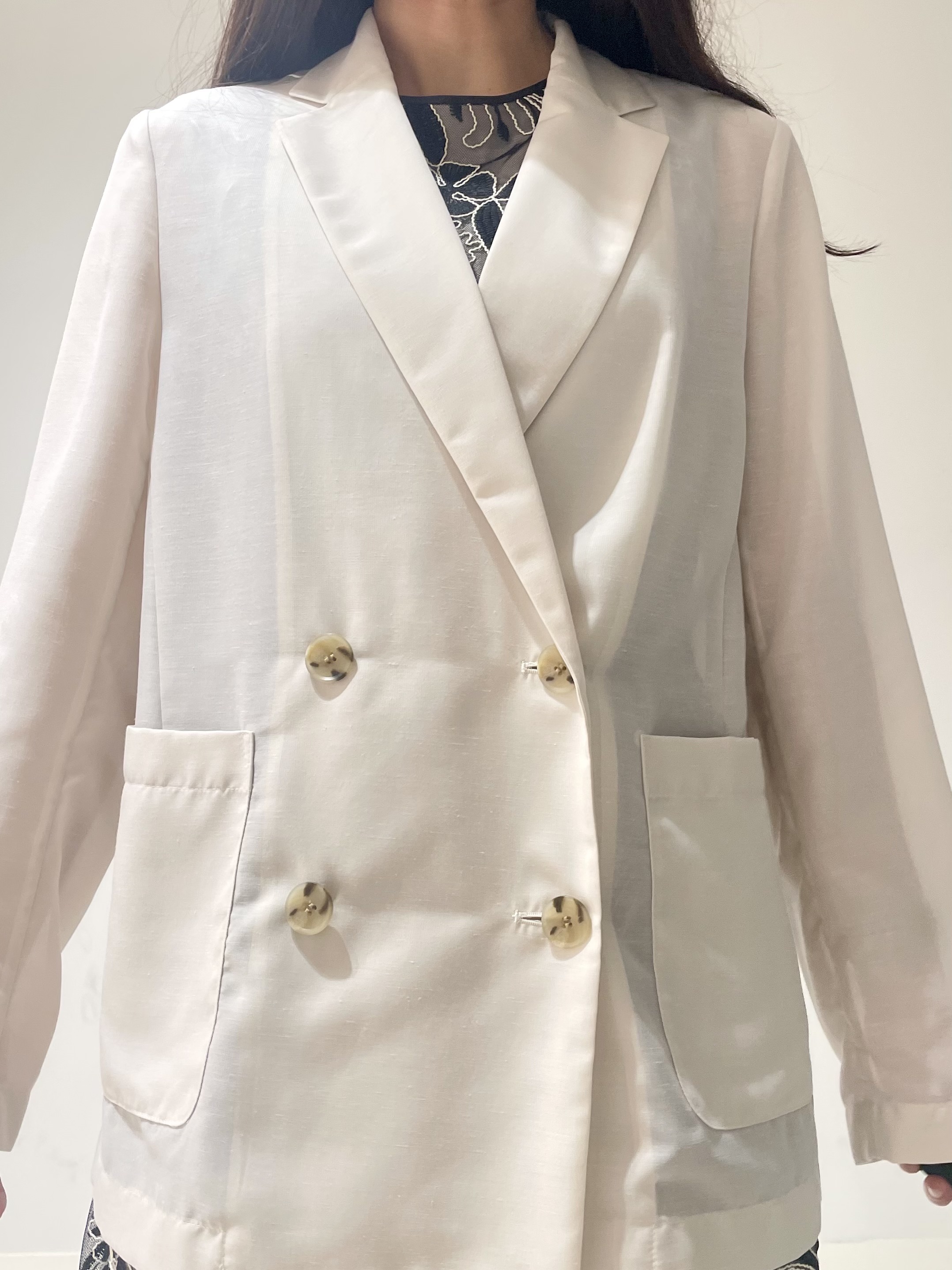 ことさんの「DRESSTERIOR｜【接触冷感/防シワ機能/ウォッシャブル】クールタッチ リネンブレンドシアージャケット」を使ったコーディネート