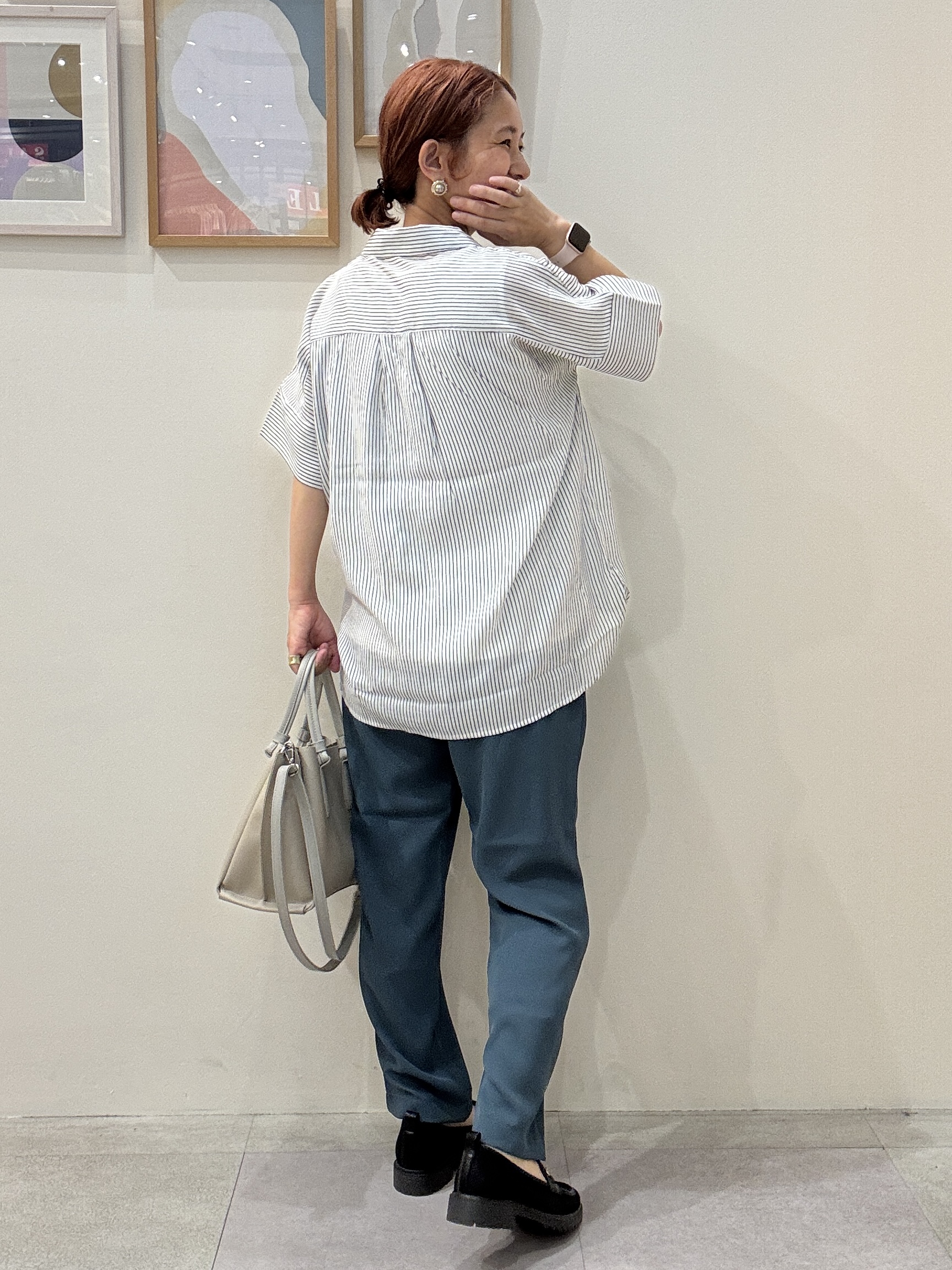 たけぴさんの「SHOO･LA･RUE｜【2点セット/S-LL/洗濯機可】時短でコーデ決まる スラブスキッパーシャツ＋タンクトップ」を使ったコーディネート
