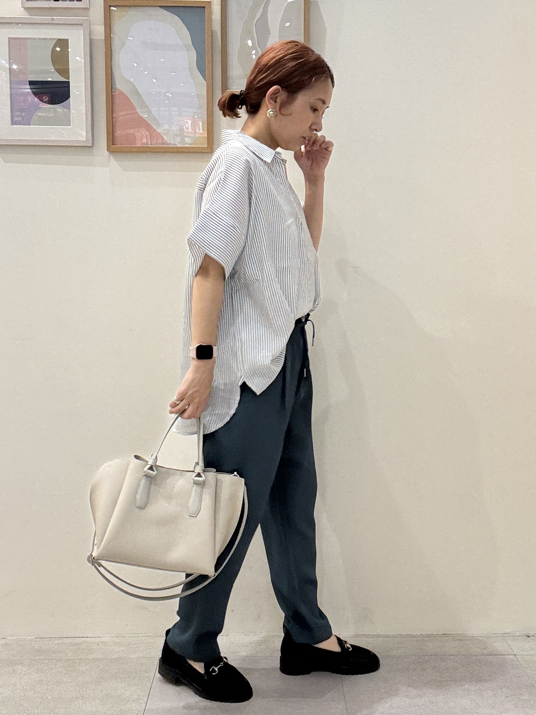 たけぴさんの「SHOO･LA･RUE｜【2点セット/S-LL/洗濯機可】時短でコーデ決まる スラブスキッパーシャツ＋タンクトップ」を使ったコーディネート