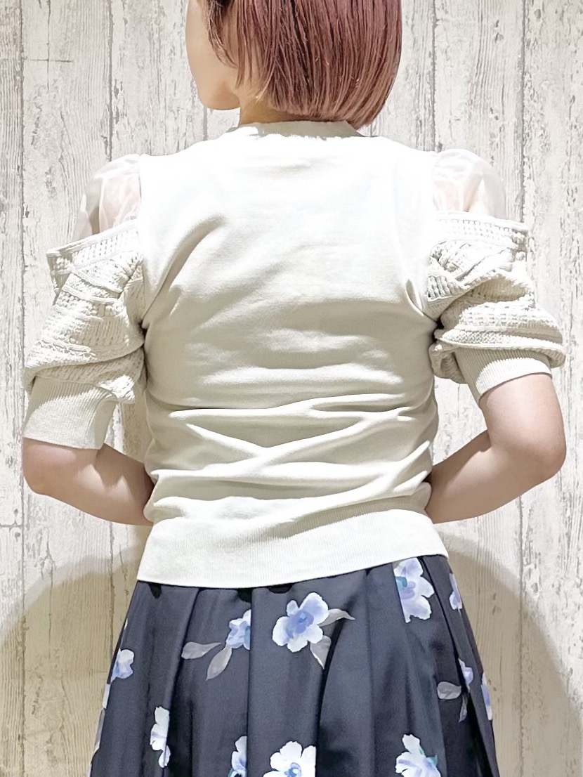 Hana...eさんの「index｜肩シアー柄編みニット【洗濯機OK／抗ピル】」を使ったコーディネート