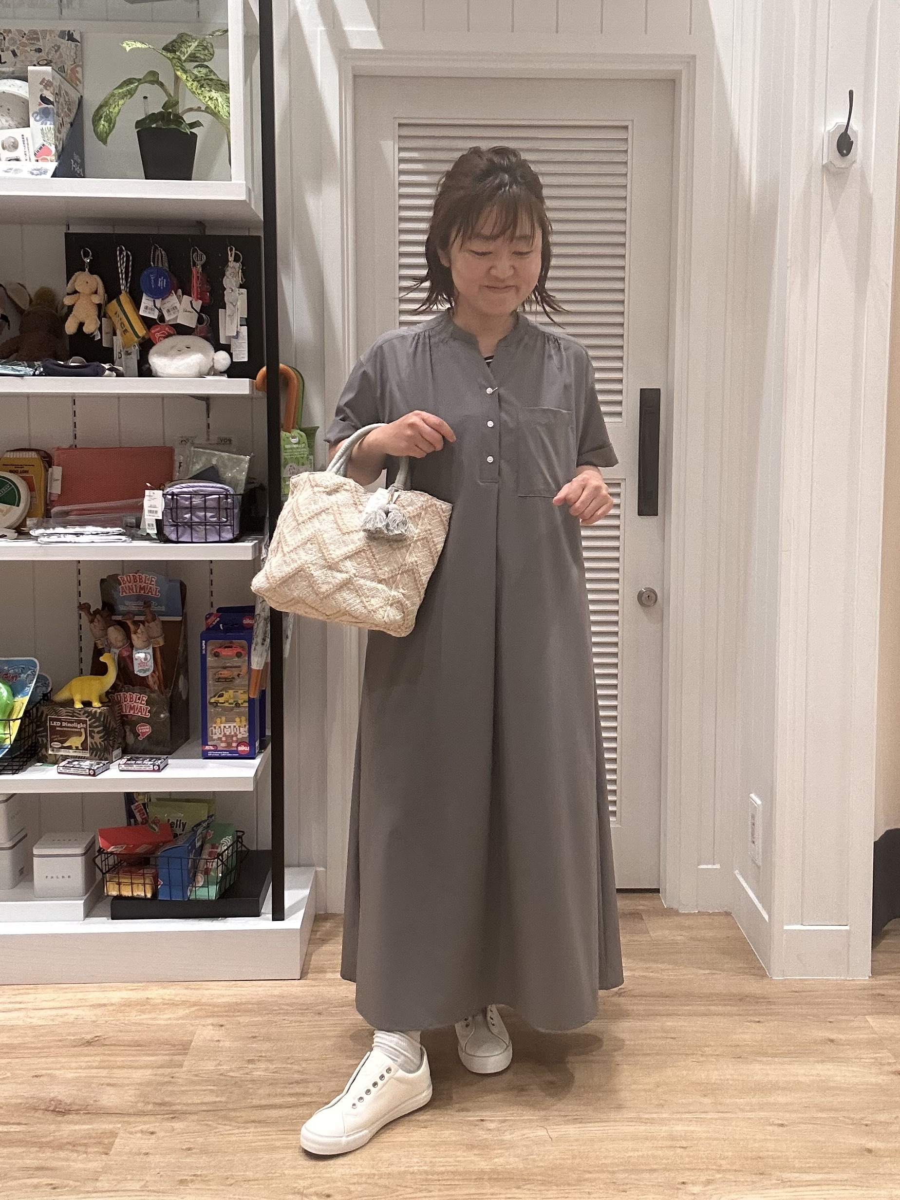 Aiさんの「Dessin｜【接触冷感/UVカット】バンドカラーワンピース」を使ったコーディネート