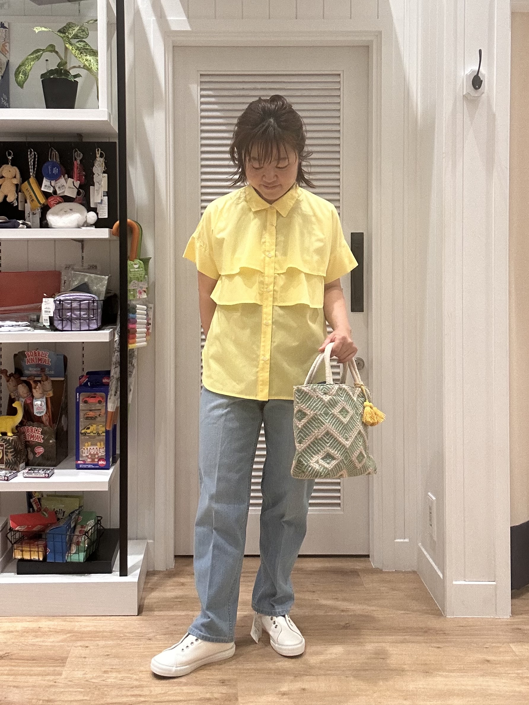 Aiさんの「Dessin｜【マシンウォッシャブル】ダブルフリルブラウス」を使ったコーディネート