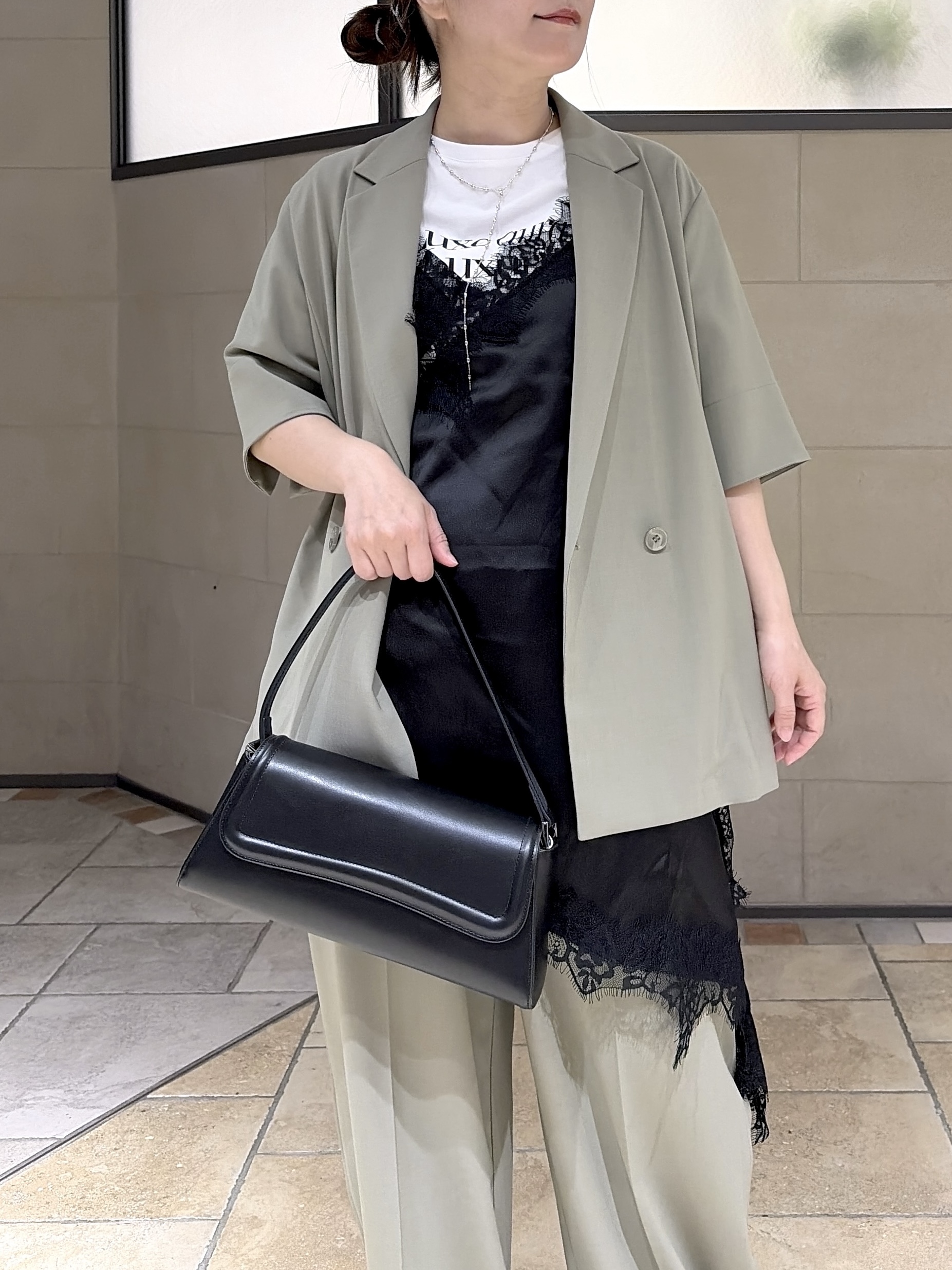 よねさんの「INDIVI｜Comfy SET UP｜ハーフスリーブジャケット【セットアップ対応／通勤／接触冷感／UVカット】」を使ったコーディネート