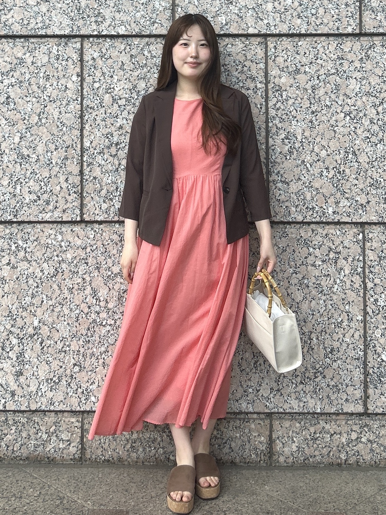 sayaさんの「OPAQUE.CLIP｜【接触冷感／防シワ】ひんやり7分袖テーラードジャケット《洗濯機OK》」を使ったコーディネート