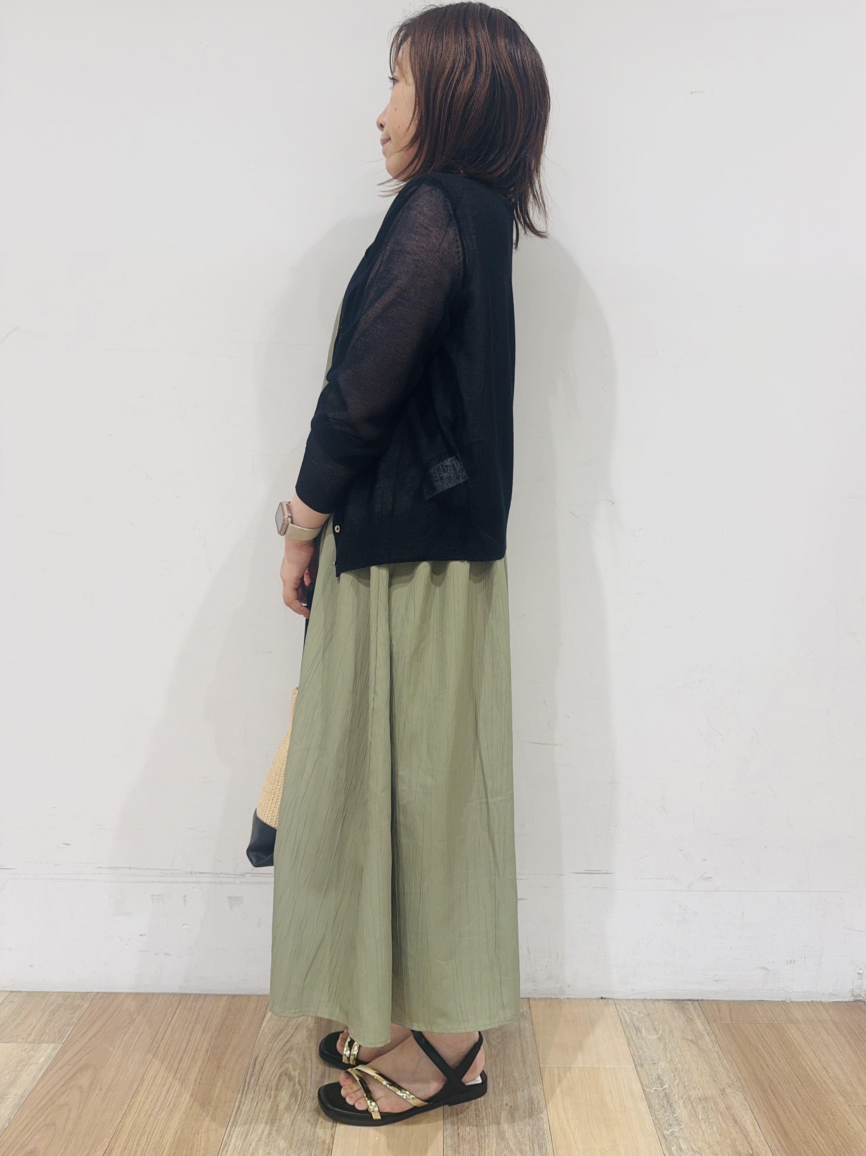 miさんの「grove｜高評価！【洗える/名品】大人の透け感、シアーカーディガン」を使ったコーディネート