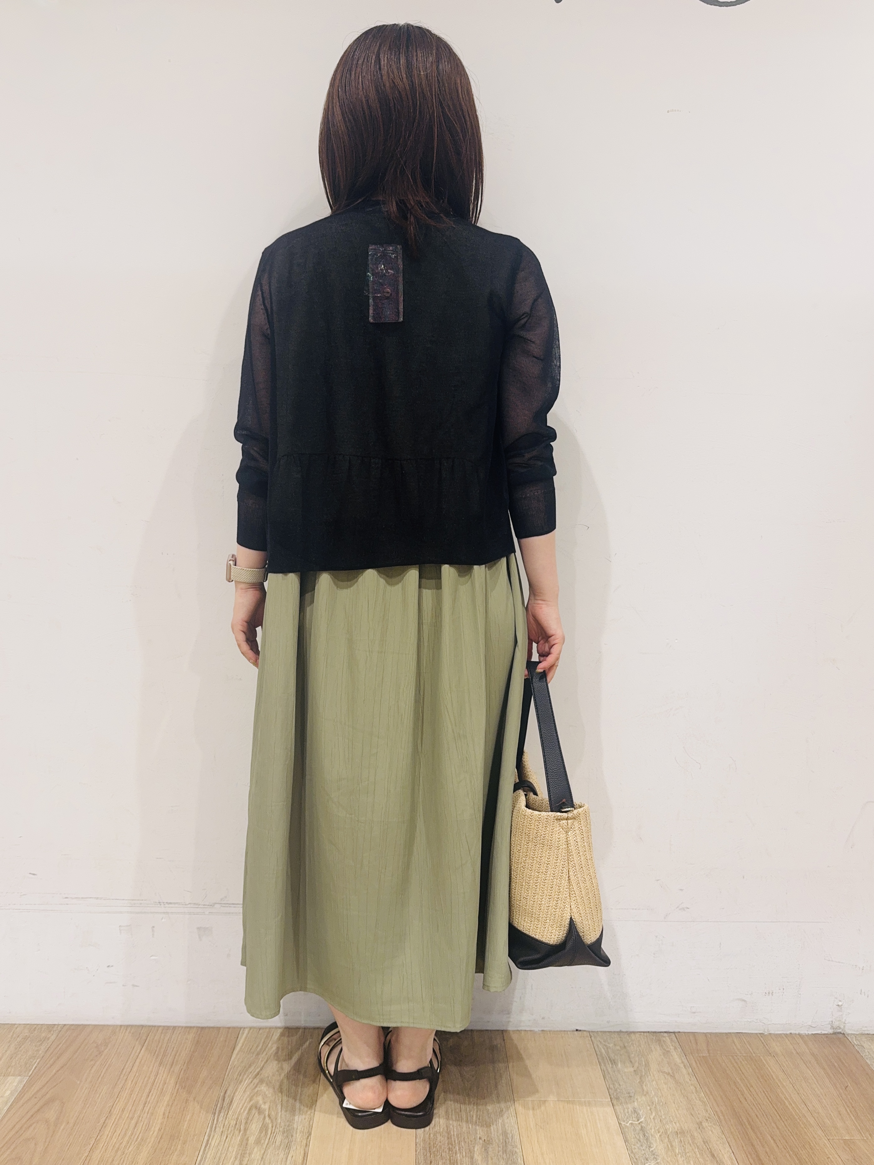 miさんの「grove｜高評価！【洗える/名品】大人の透け感、シアーカーディガン」を使ったコーディネート
