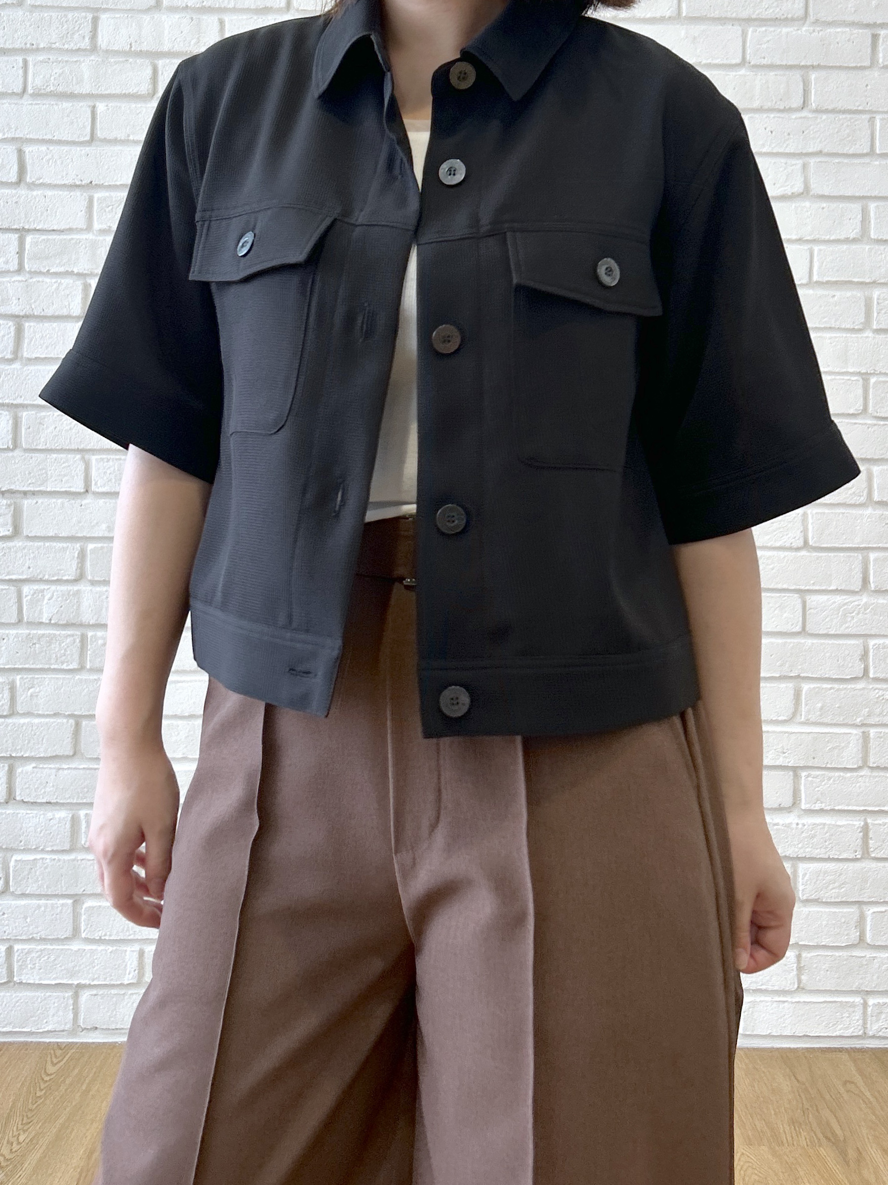 Hirokaさんの「grove｜【吸水速乾・通気性・洗える】衿付きハーフジャケット」を使ったコーディネート