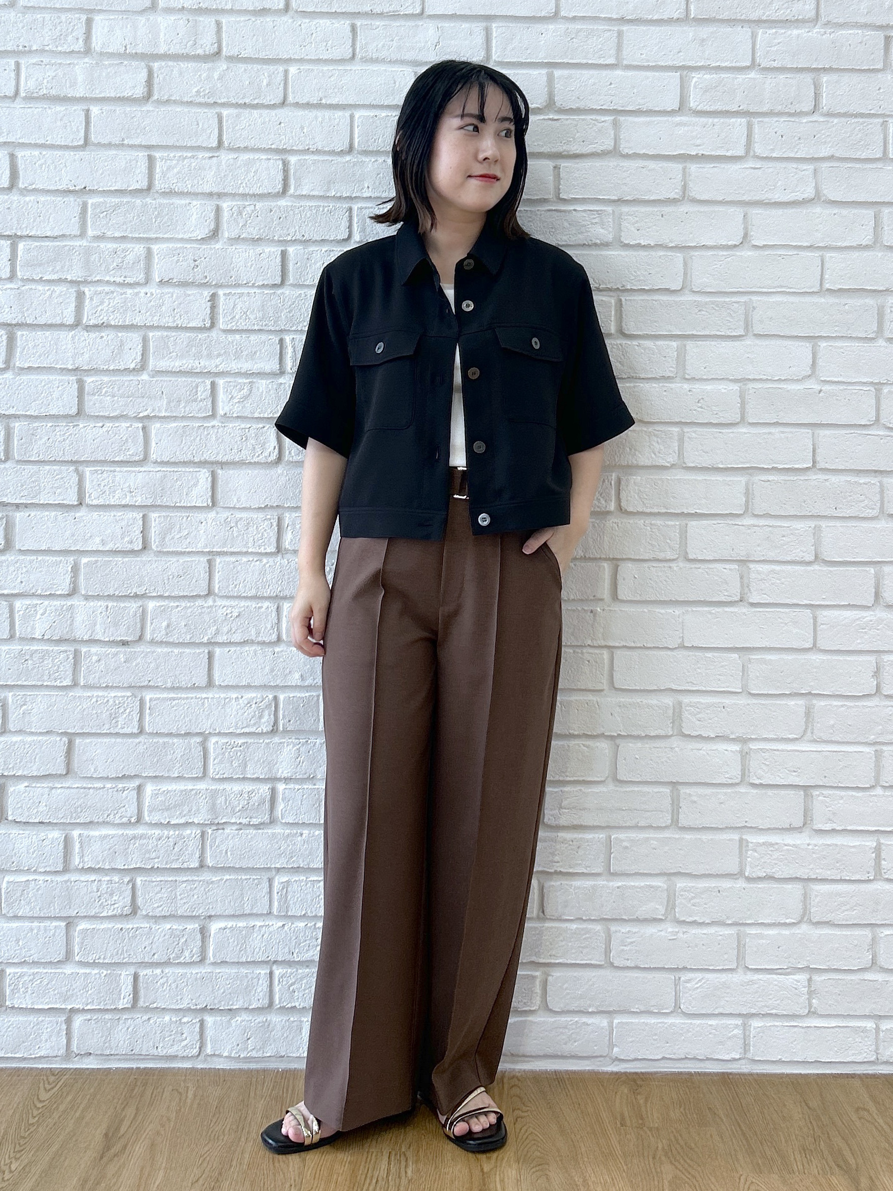 Hirokaさんの「grove｜【吸水速乾・通気性・洗える】衿付きハーフジャケット」を使ったコーディネート