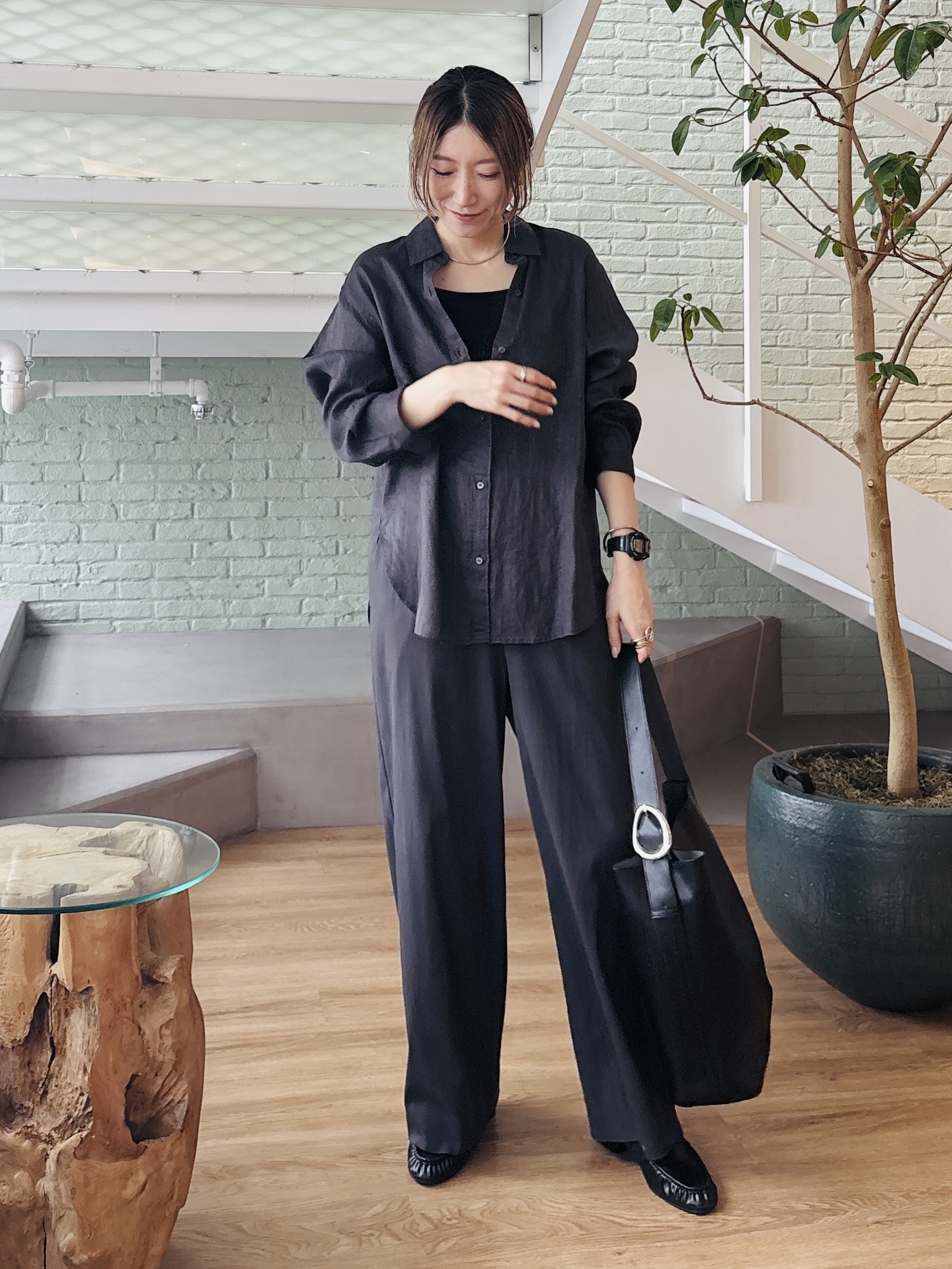 kotakiさんの「INDIVI｜【接触冷感／2WAY】カシュクールリネンシャツ」を使ったコーディネート