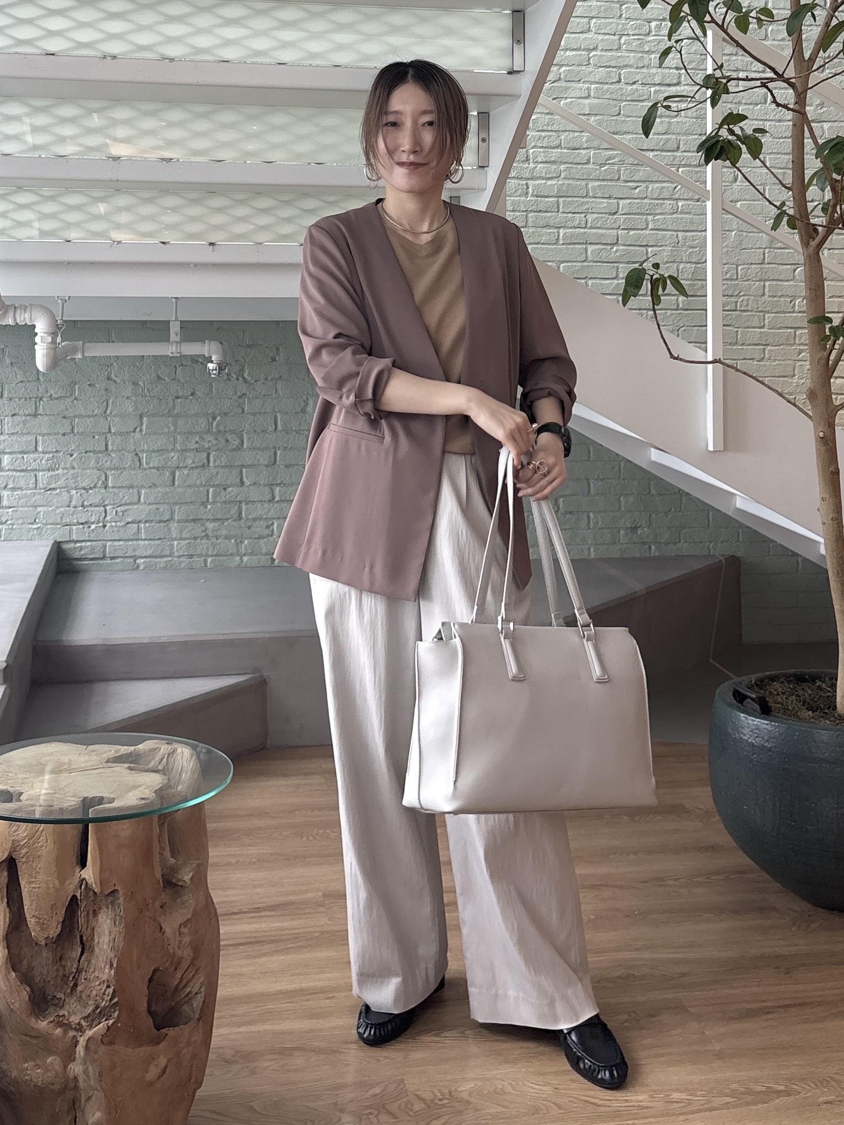 kotakiさんの「INDIVI｜【接触冷感／透湿／着る日傘】ノーカラージャケット」を使ったコーディネート