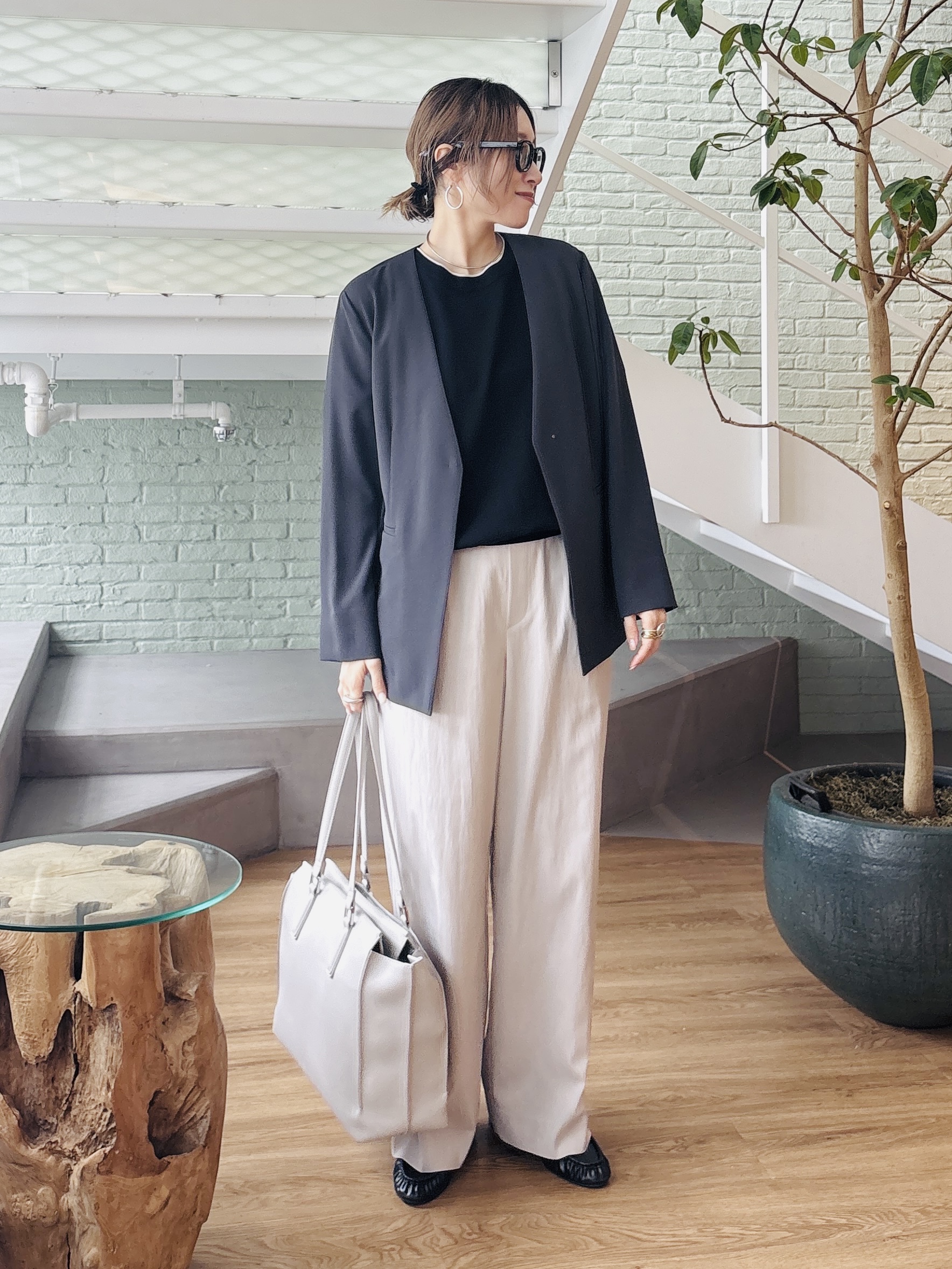 kotakiさんの「INDIVI｜【接触冷感／透湿／着る日傘】ノーカラージャケット」を使ったコーディネート