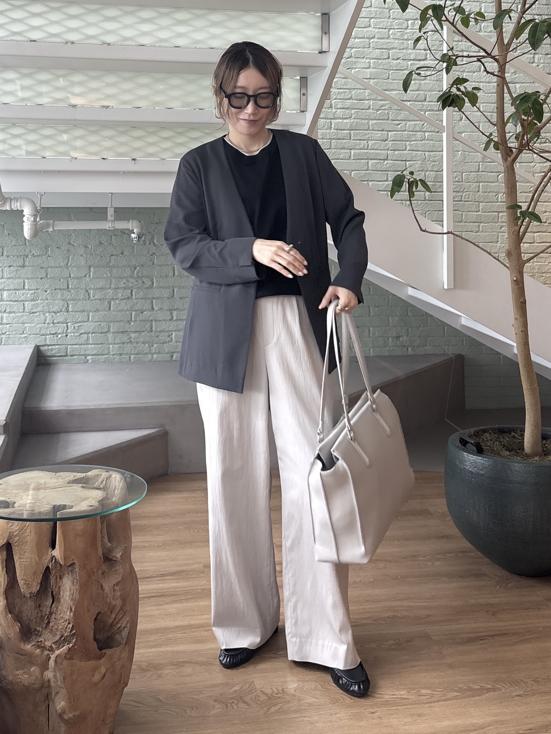 kotakiさんの「INDIVI｜【接触冷感／透湿／着る日傘】ノーカラージャケット」を使ったコーディネート