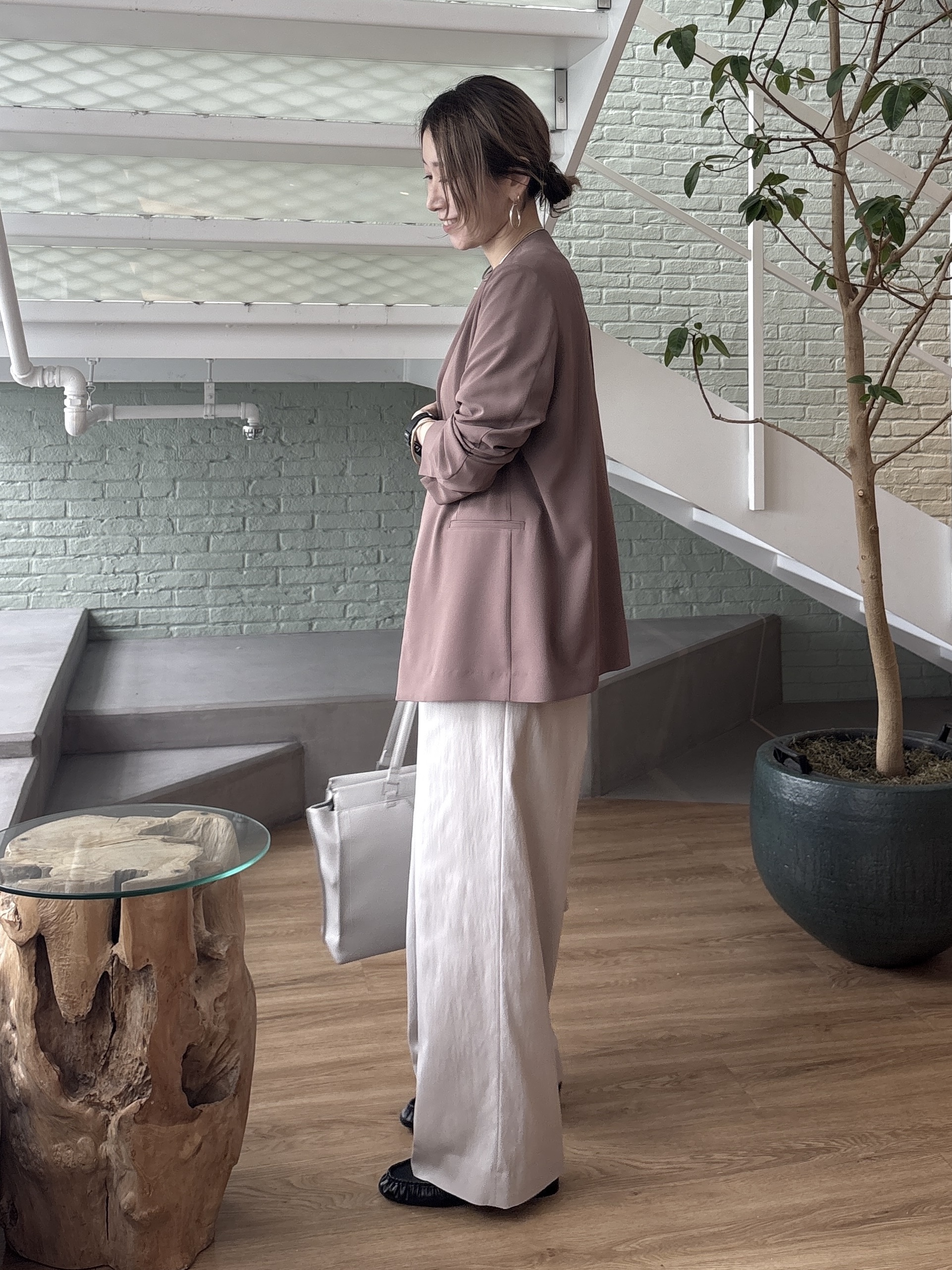 kotakiさんの「INDIVI｜【接触冷感／透湿／着る日傘】ノーカラージャケット」を使ったコーディネート