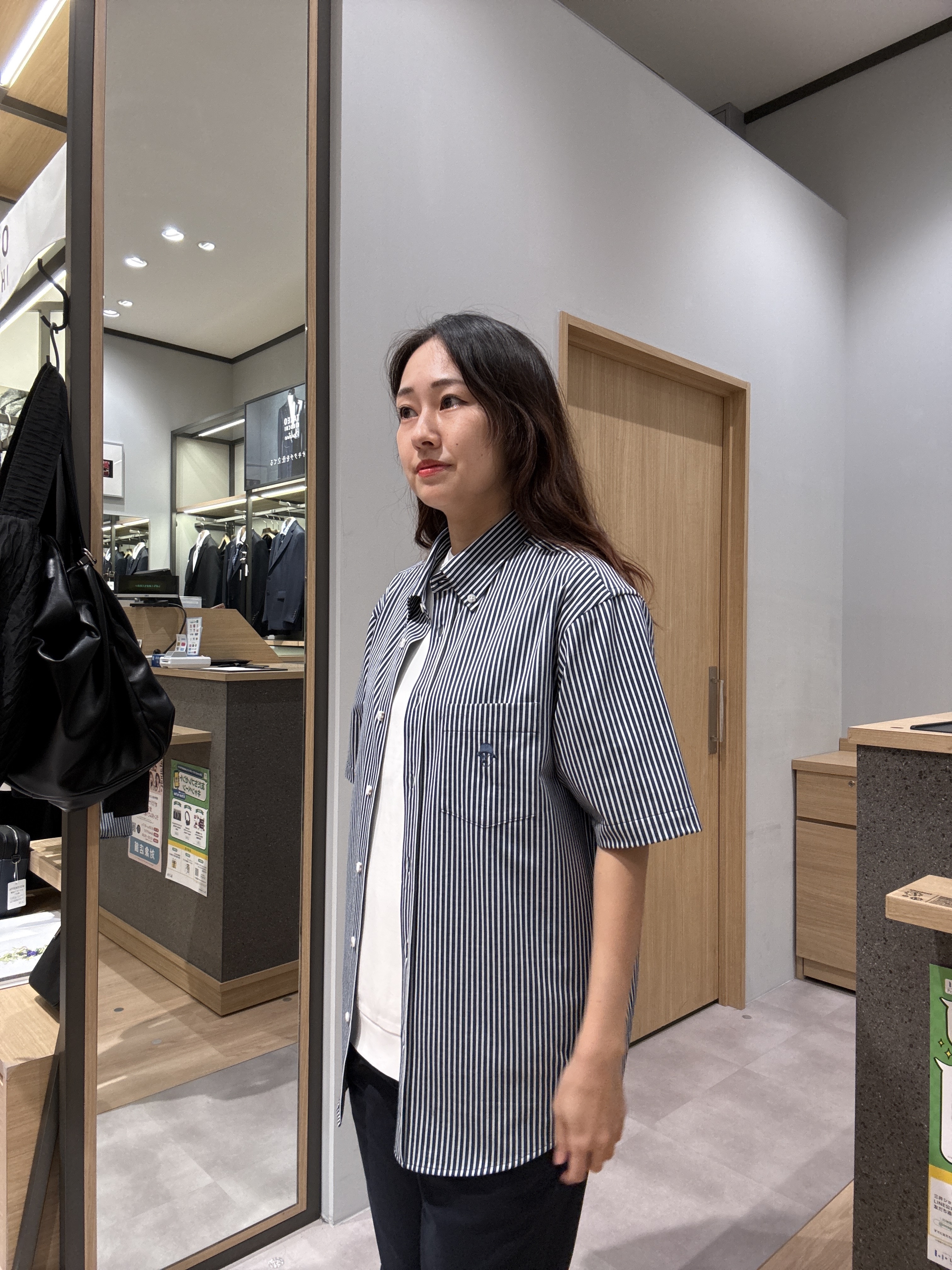 よぴさんの「TAKEO KIKUCHI｜【接触冷感】ジャージストライプ シャツ」を使ったコーディネート