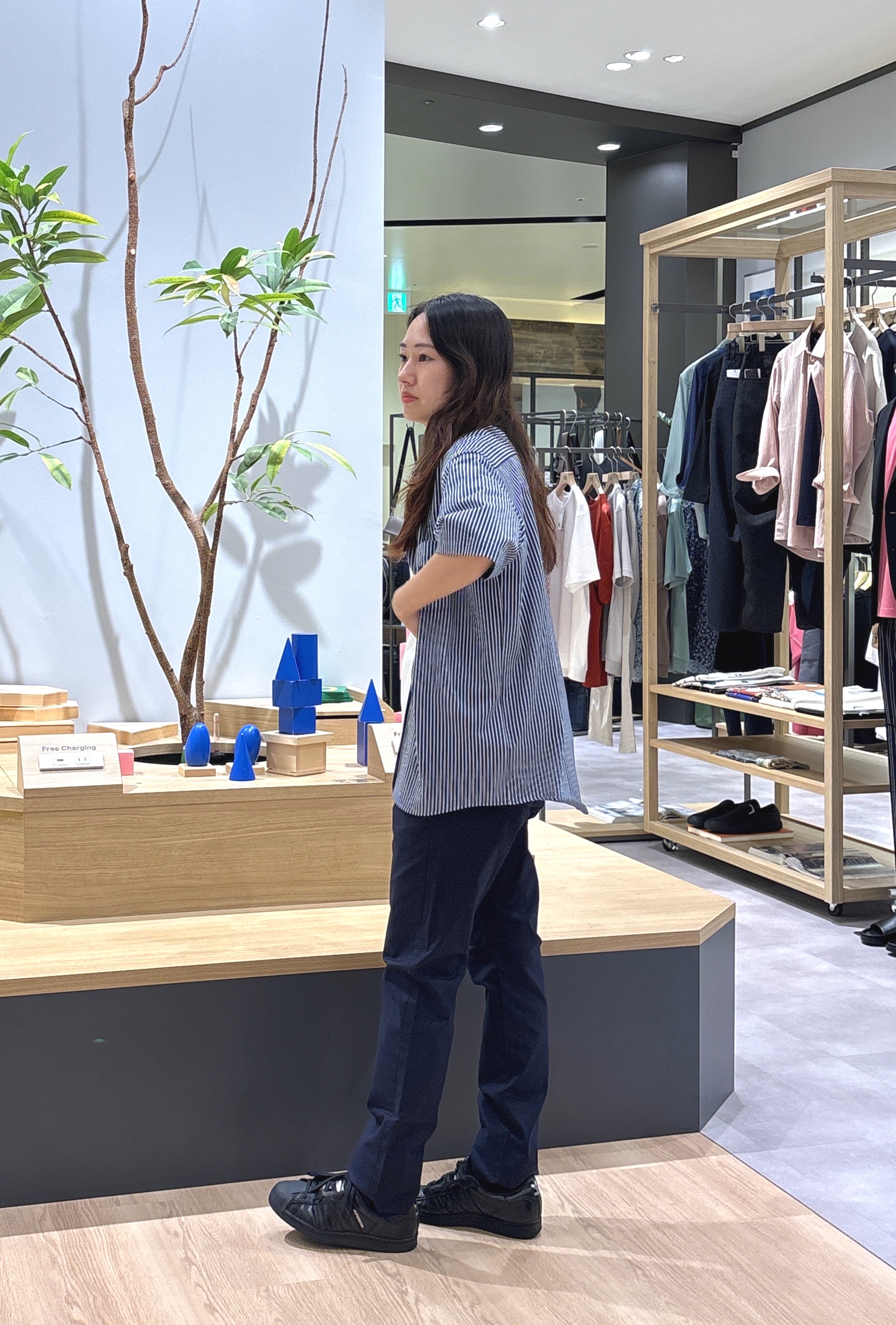 よぴさんの「TAKEO KIKUCHI｜【接触冷感】ジャージストライプ シャツ」を使ったコーディネート