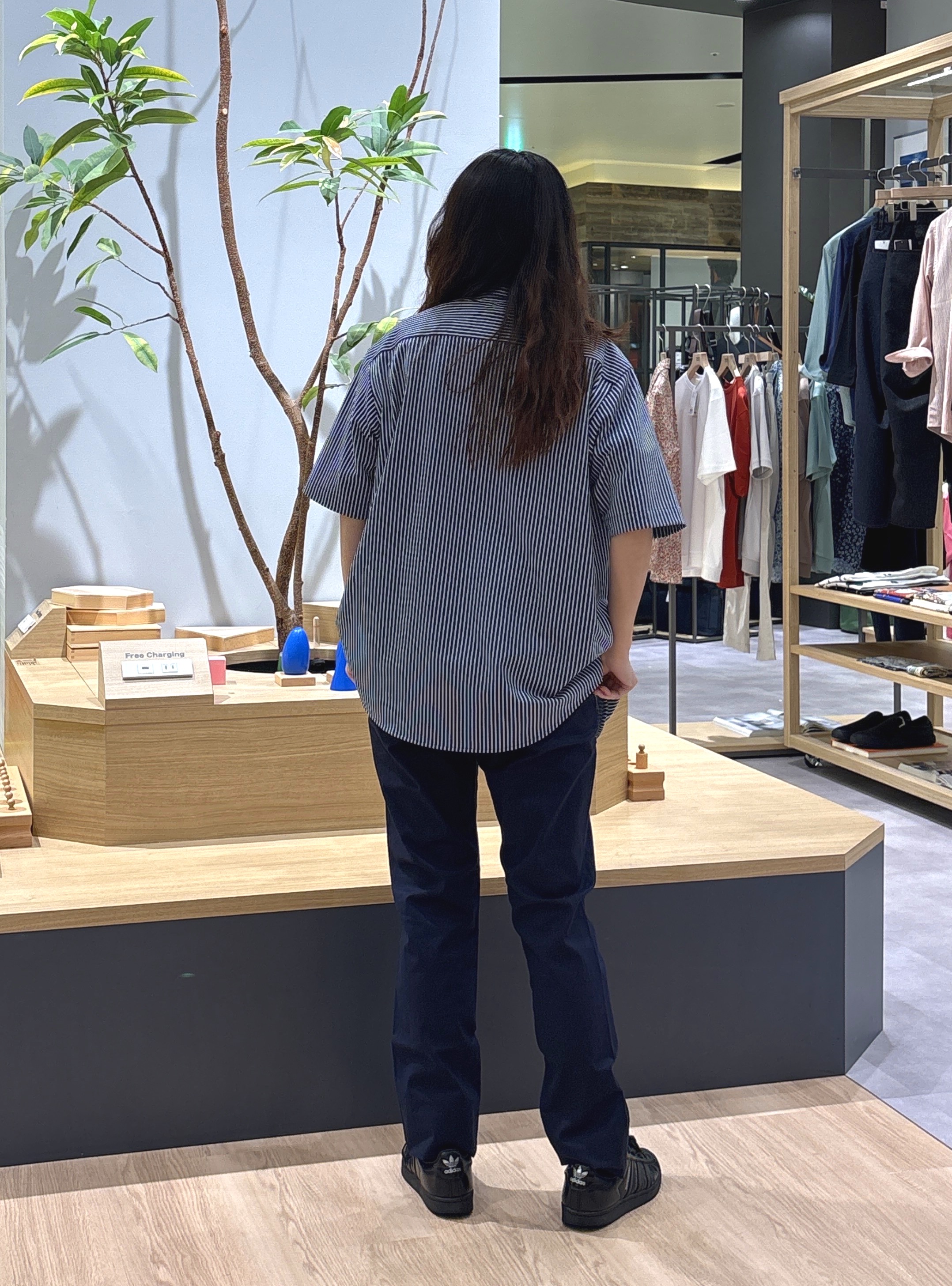 よぴさんの「TAKEO KIKUCHI｜【接触冷感】ジャージストライプ シャツ」を使ったコーディネート