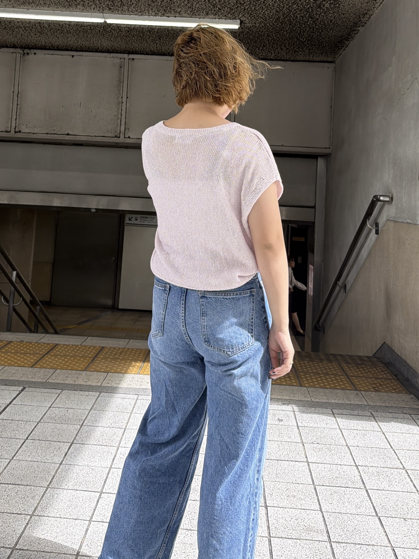 sumicaさんの「OPAQUE.CLIP｜ラメメッシュ フレンチスリーブニット【洗濯機OK】」を使ったコーディネート