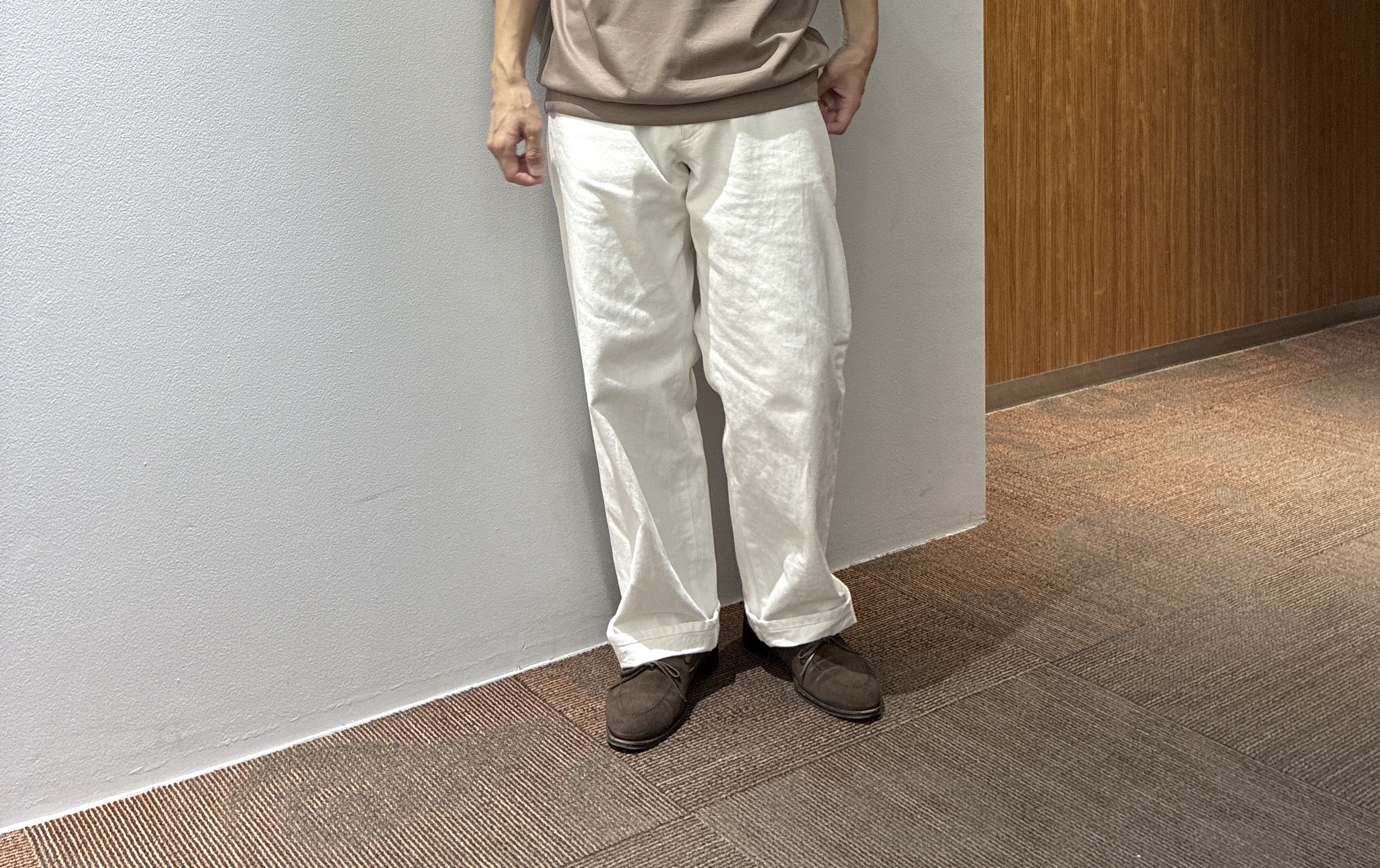 わいずみさんの「TAKEO KIKUCHI｜【接触冷感】ハイブリッド リネン 七分袖シャツ」を使ったコーディネート