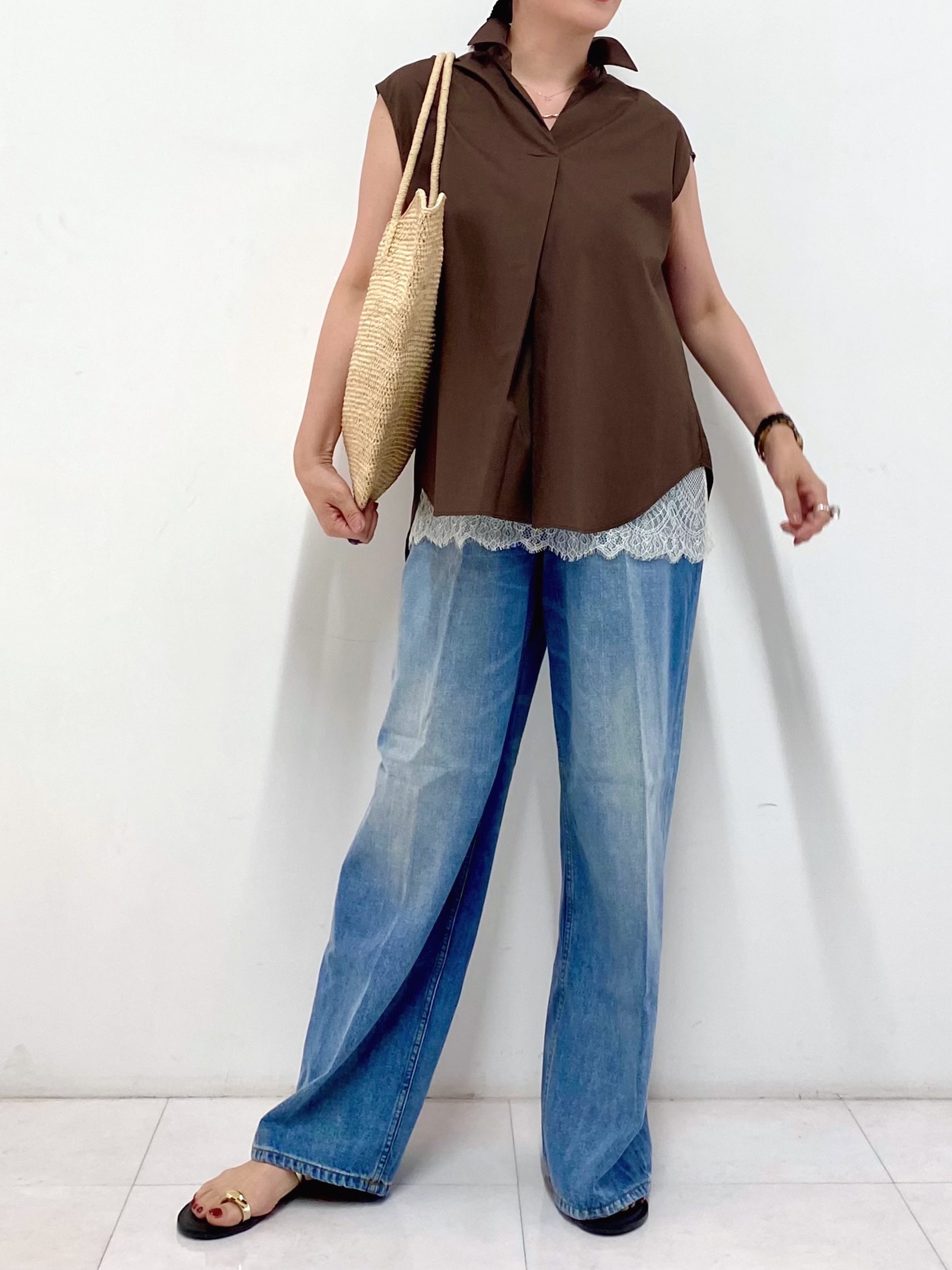 Sawaguchiさんの「DRESSTERIOR｜フレンチスリーブ スキッパーブラウス」を使ったコーディネート