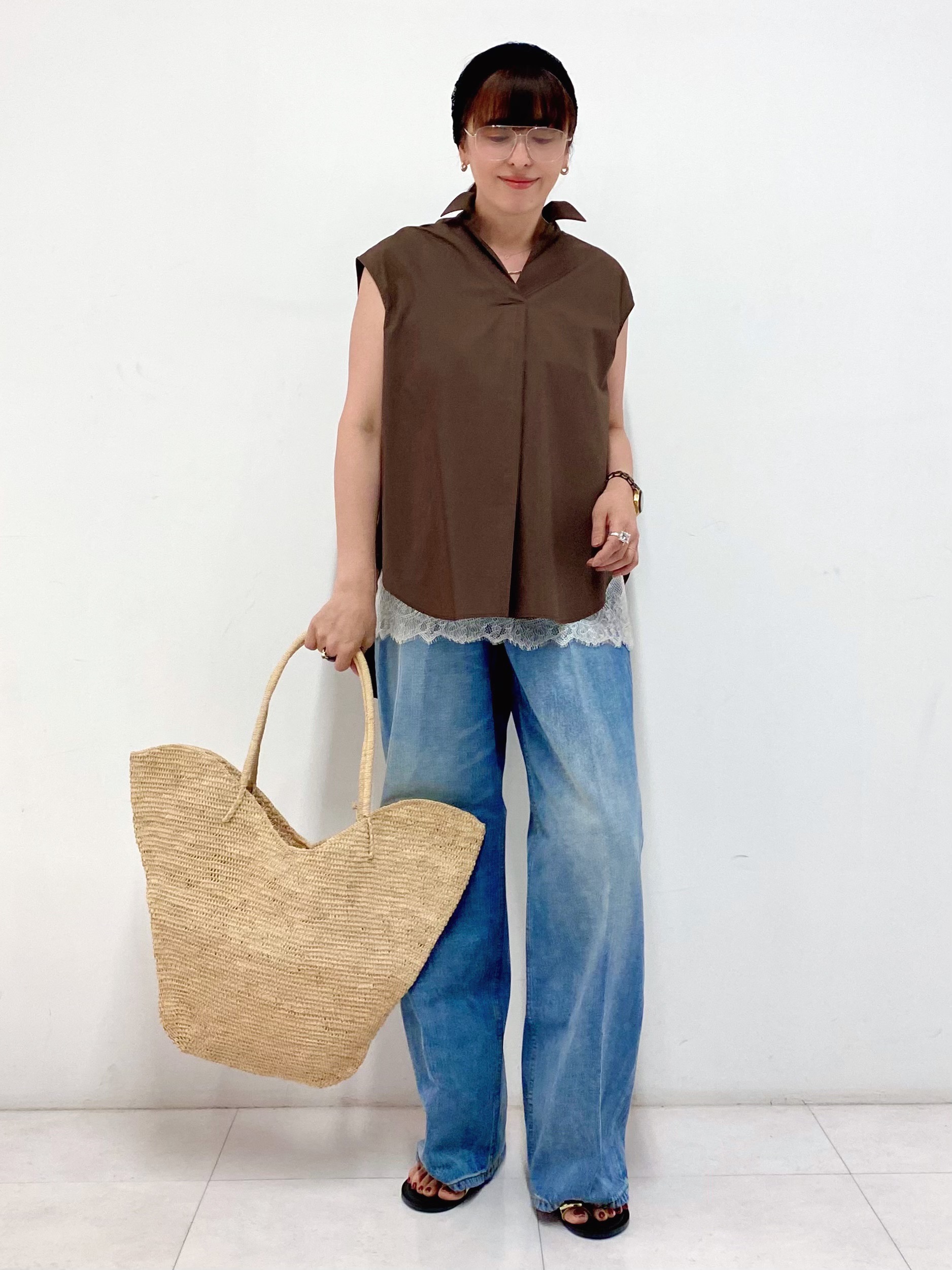 Sawaguchiさんの「DRESSTERIOR｜フレンチスリーブ スキッパーブラウス」を使ったコーディネート