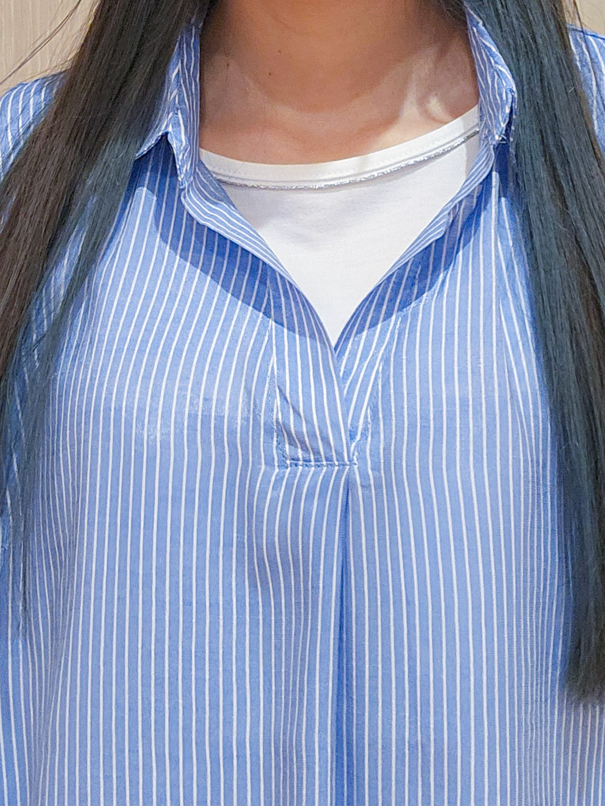 ゆゆさんの「SHOO･LA･RUE｜【2点セット/S-LL/洗濯機可】時短でコーデ決まる スラブスキッパーシャツ＋タンクトップ」を使ったコーディネート