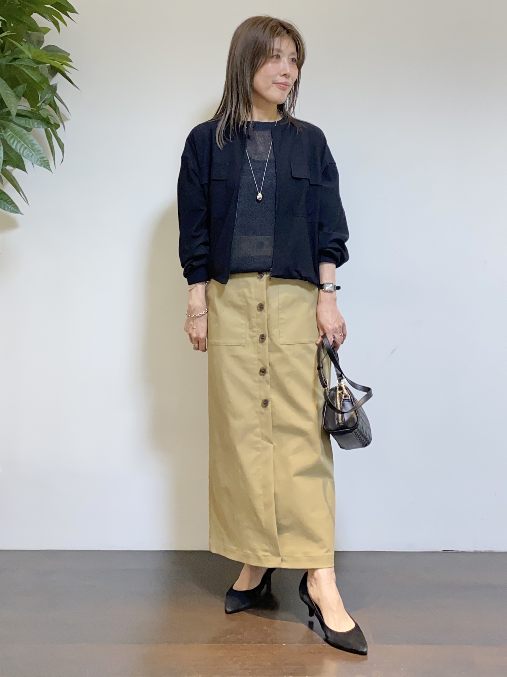 tomoさんの「UNTITLED｜◆【洗える】シアーブルゾン」を使ったコーディネート