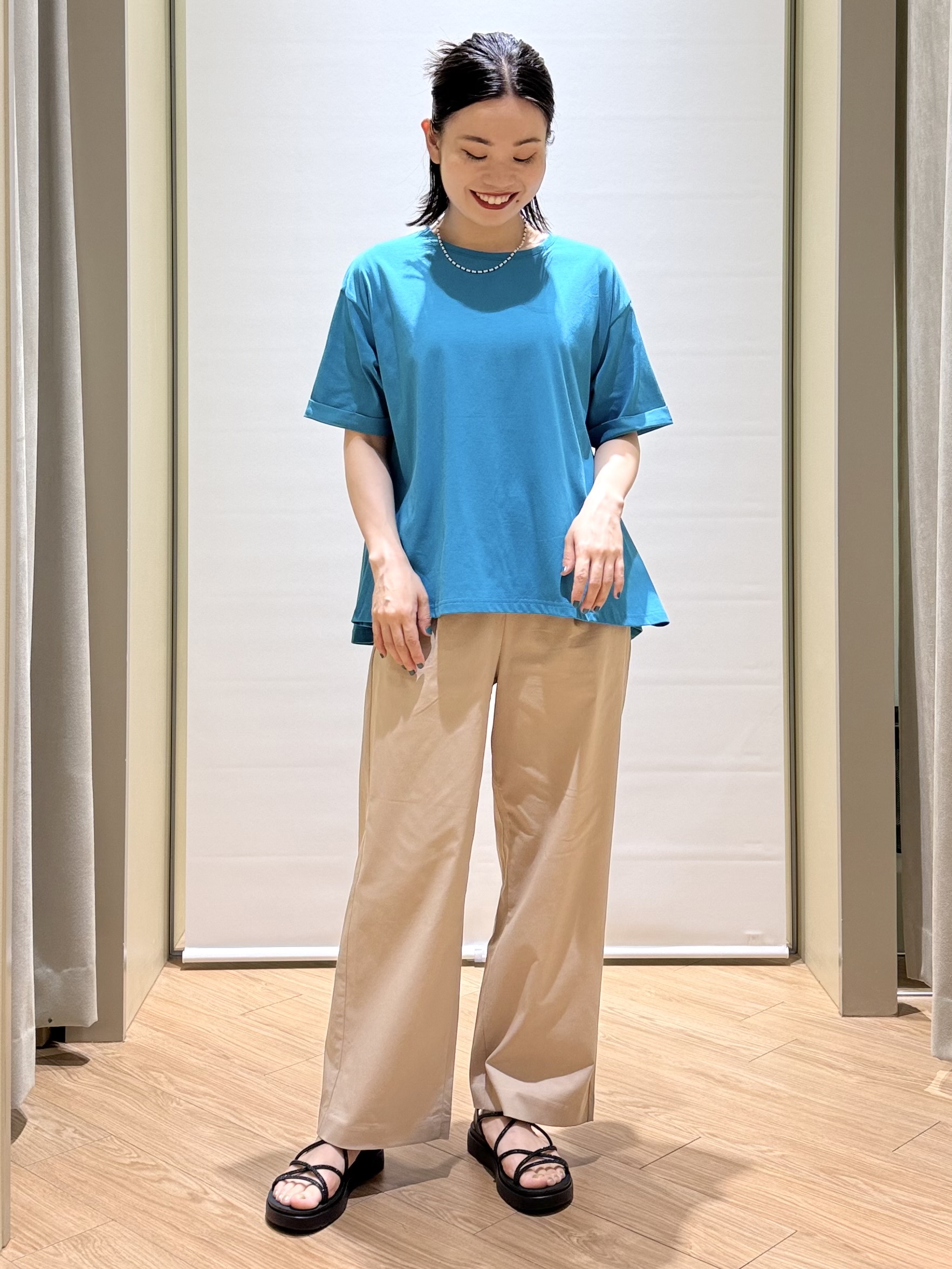 あんりさんの「grove｜【遮熱／吸水速乾／UVカット】フレアシルエットTシャツ」を使ったコーディネート
