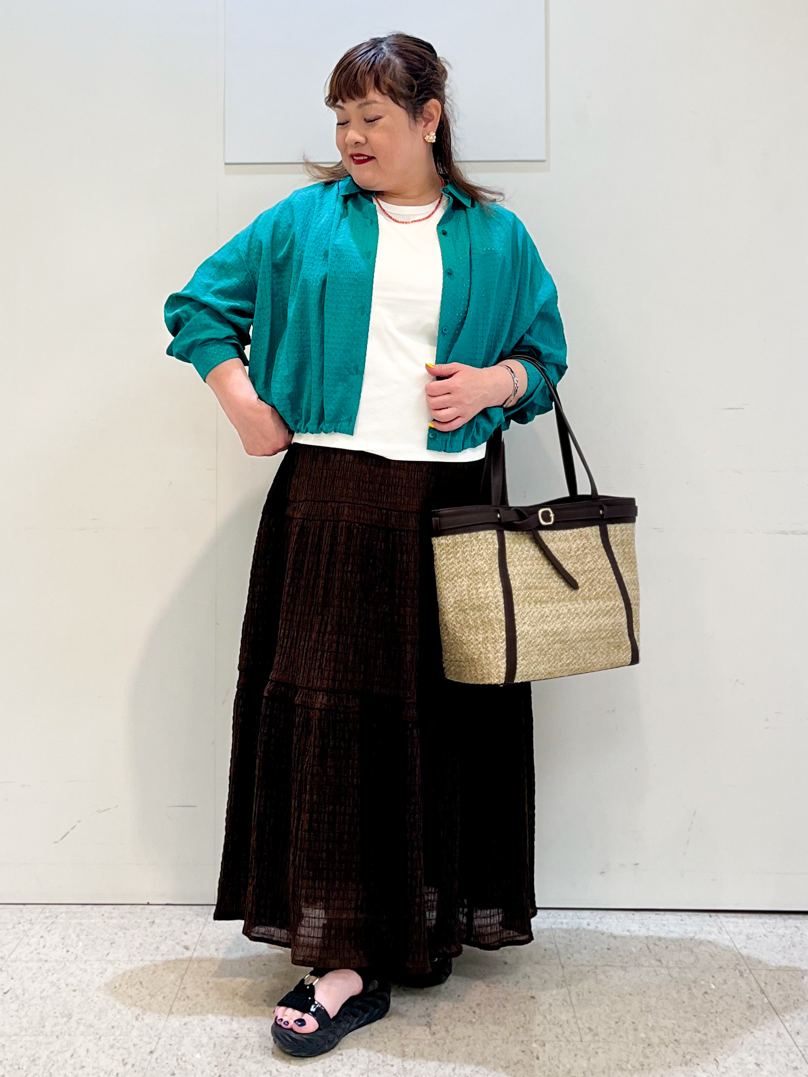 kimmyさんの「Reflect｜【UVカット／接触冷感／吸水速乾】フレンチスリーブプルオーバー」を使ったコーディネート