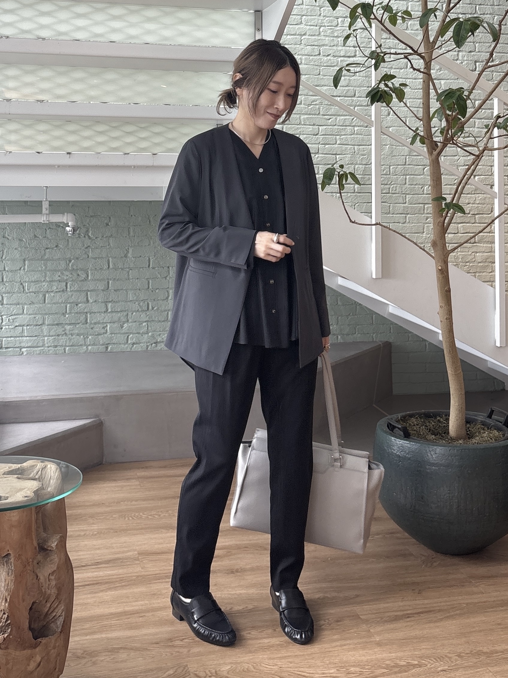 kotakiさんの「INDIVI｜【接触冷感／透湿／着る日傘】ノーカラージャケット」を使ったコーディネート