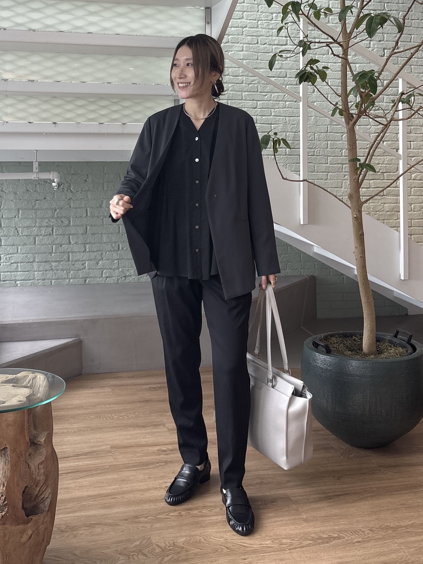 kotakiさんの「INDIVI｜【接触冷感／透湿／着る日傘】ノーカラージャケット」を使ったコーディネート