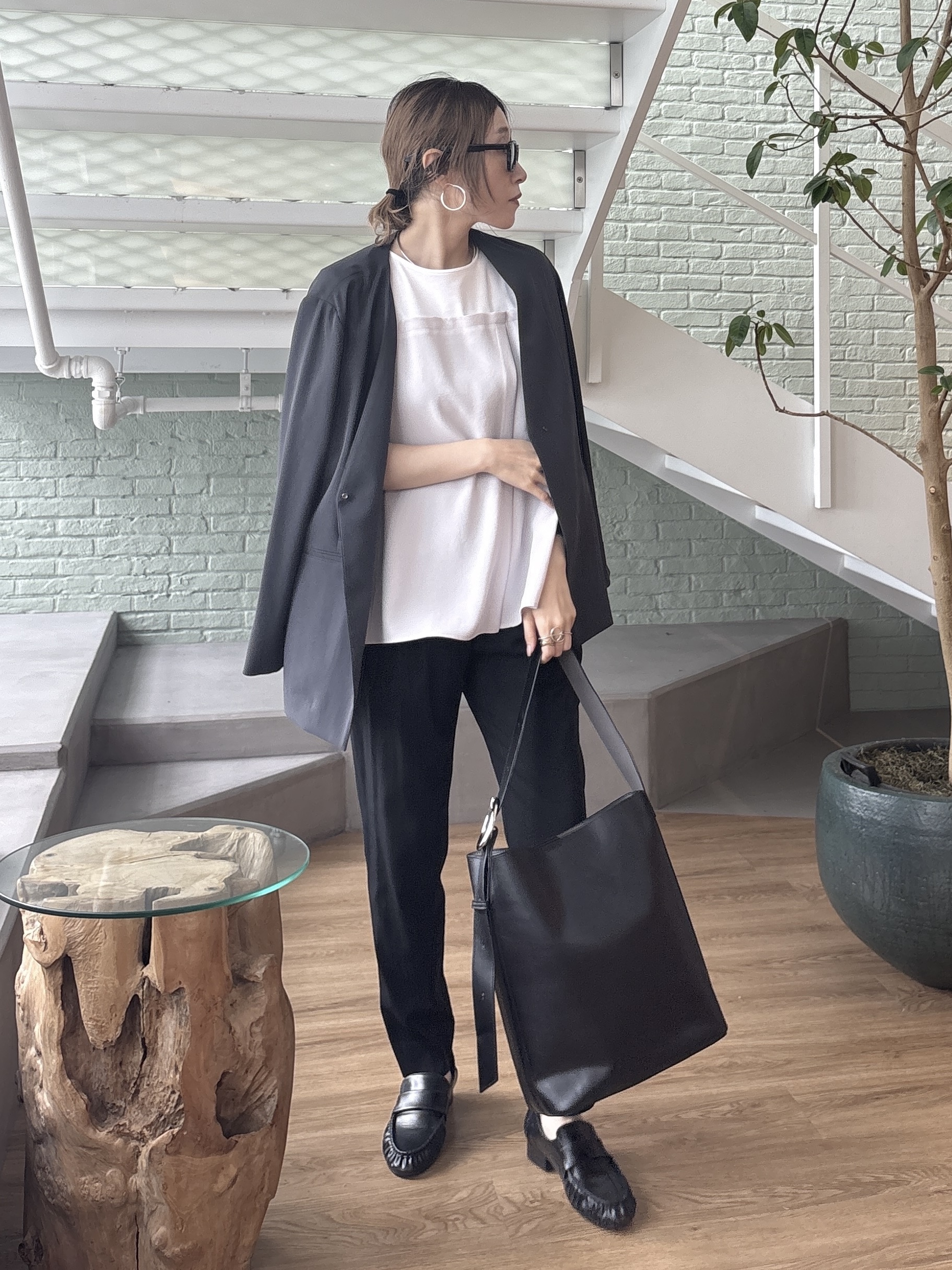 kotakiさんの「INDIVI｜【接触冷感／透湿／着る日傘】ノーカラージャケット」を使ったコーディネート